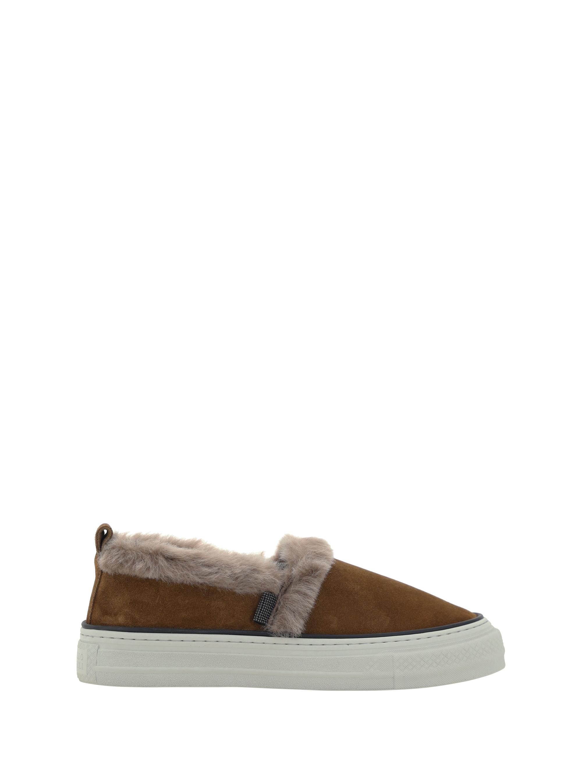 Shop Brunello Cucinelli Slip-on Sneakers In Tabacco