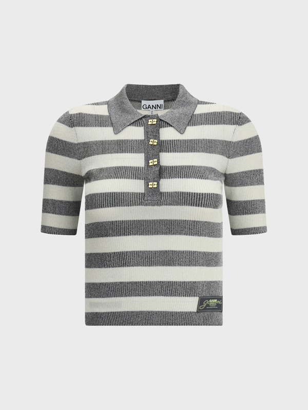 Knit polo shirt