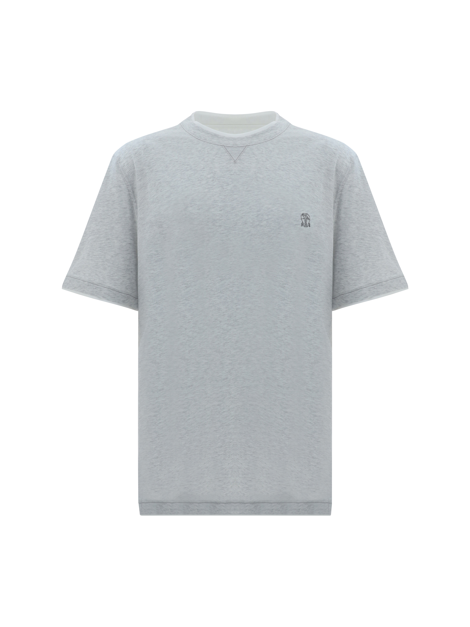 Shop Brunello Cucinelli T-shirt In Perla/bianco/grigio Medio