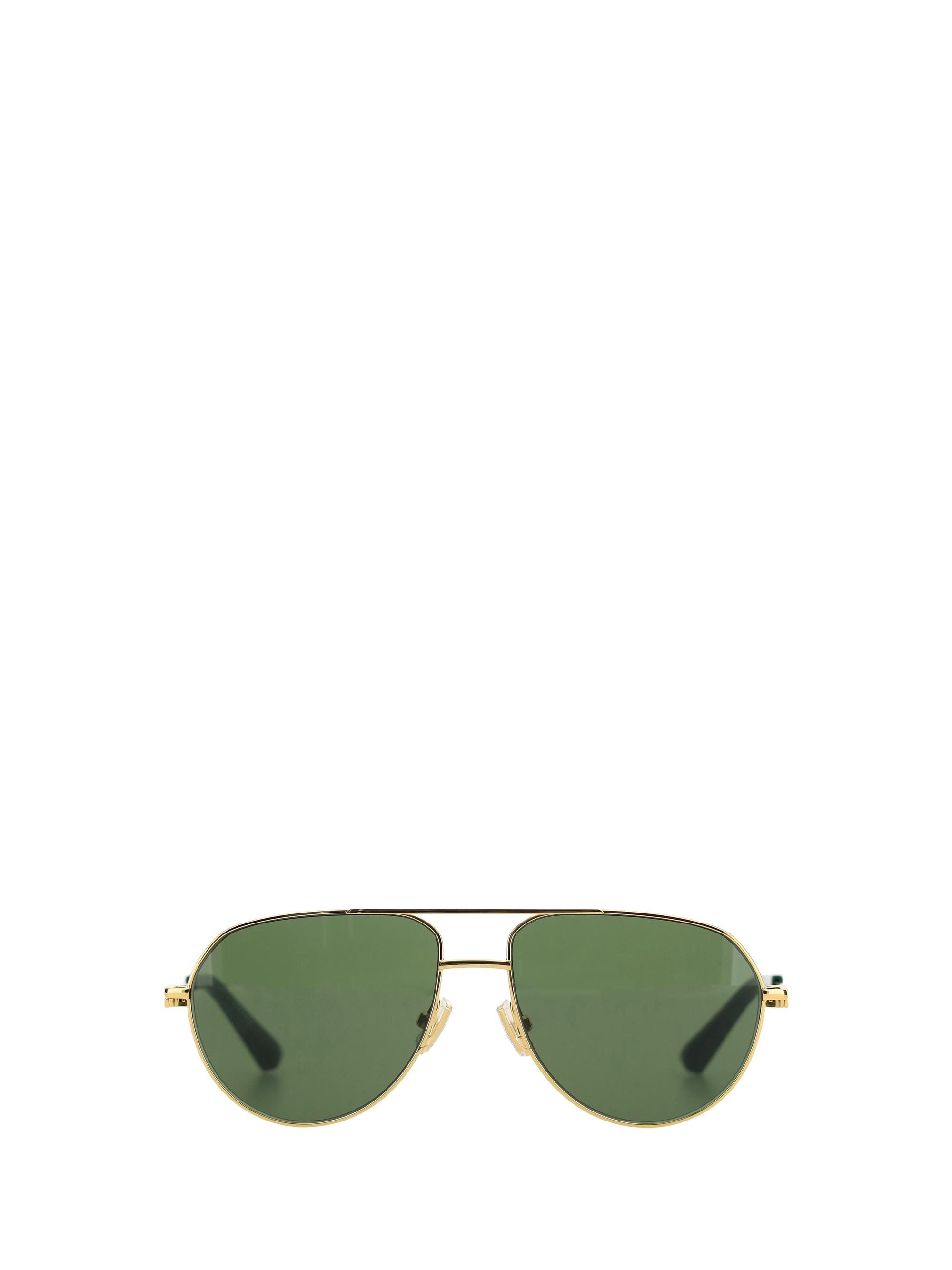 Shop Bottega Veneta Split Sunglasses In Gold-gold-green