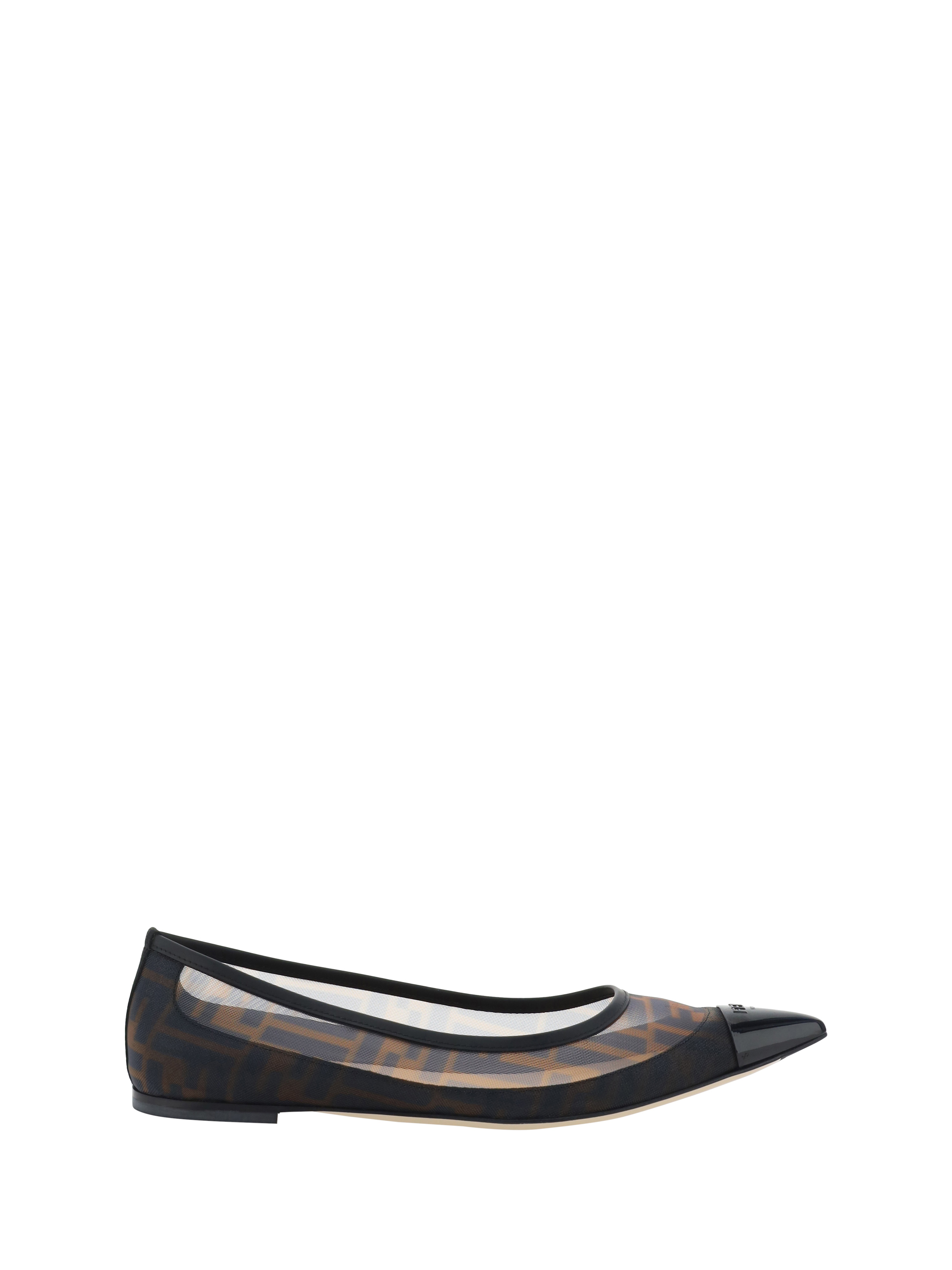 Shop Fendi Colibrì Ballerinas In Tabacco Nero