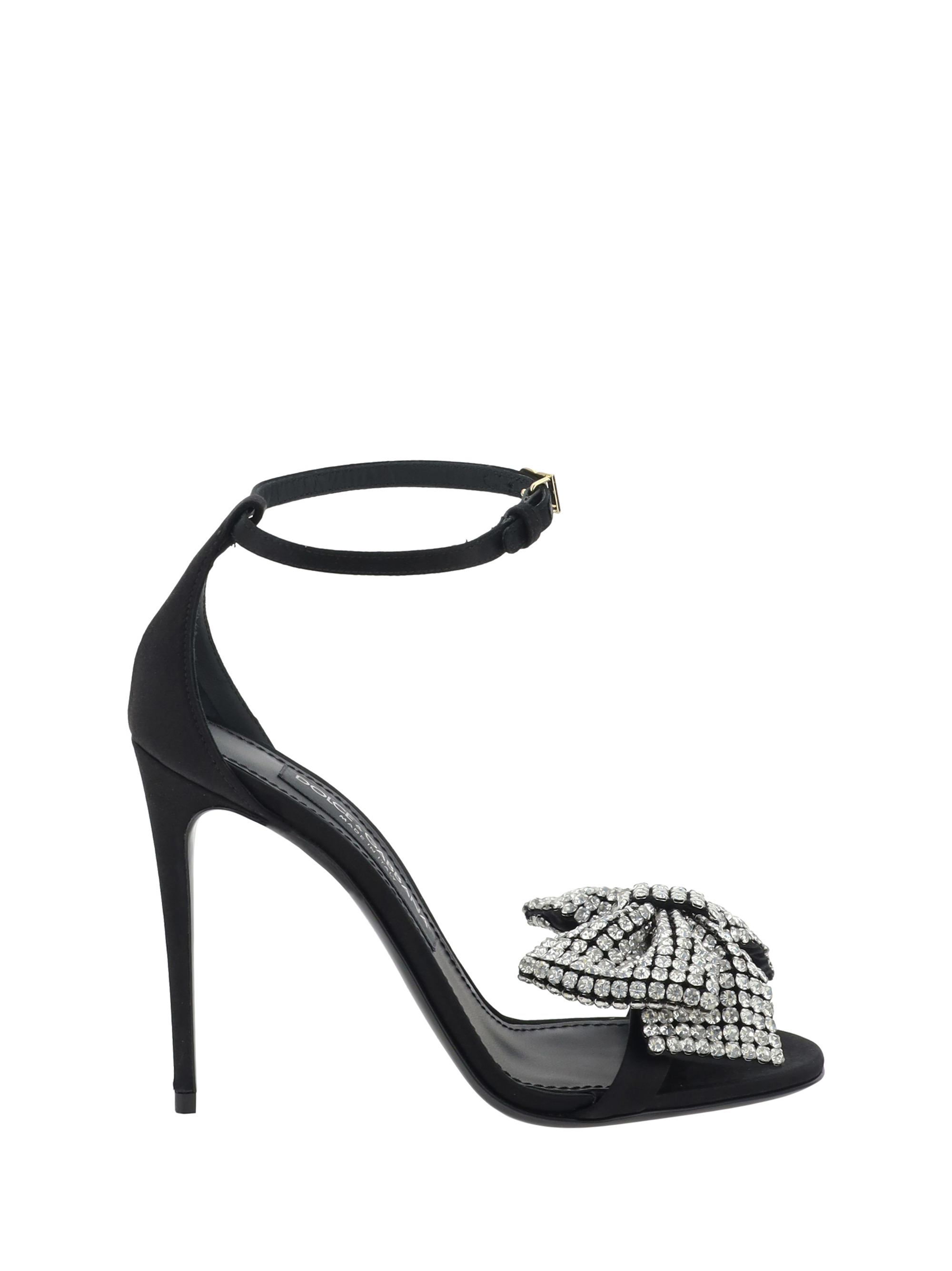 Shop Dolce & Gabbana Sandals In Nero/crystal