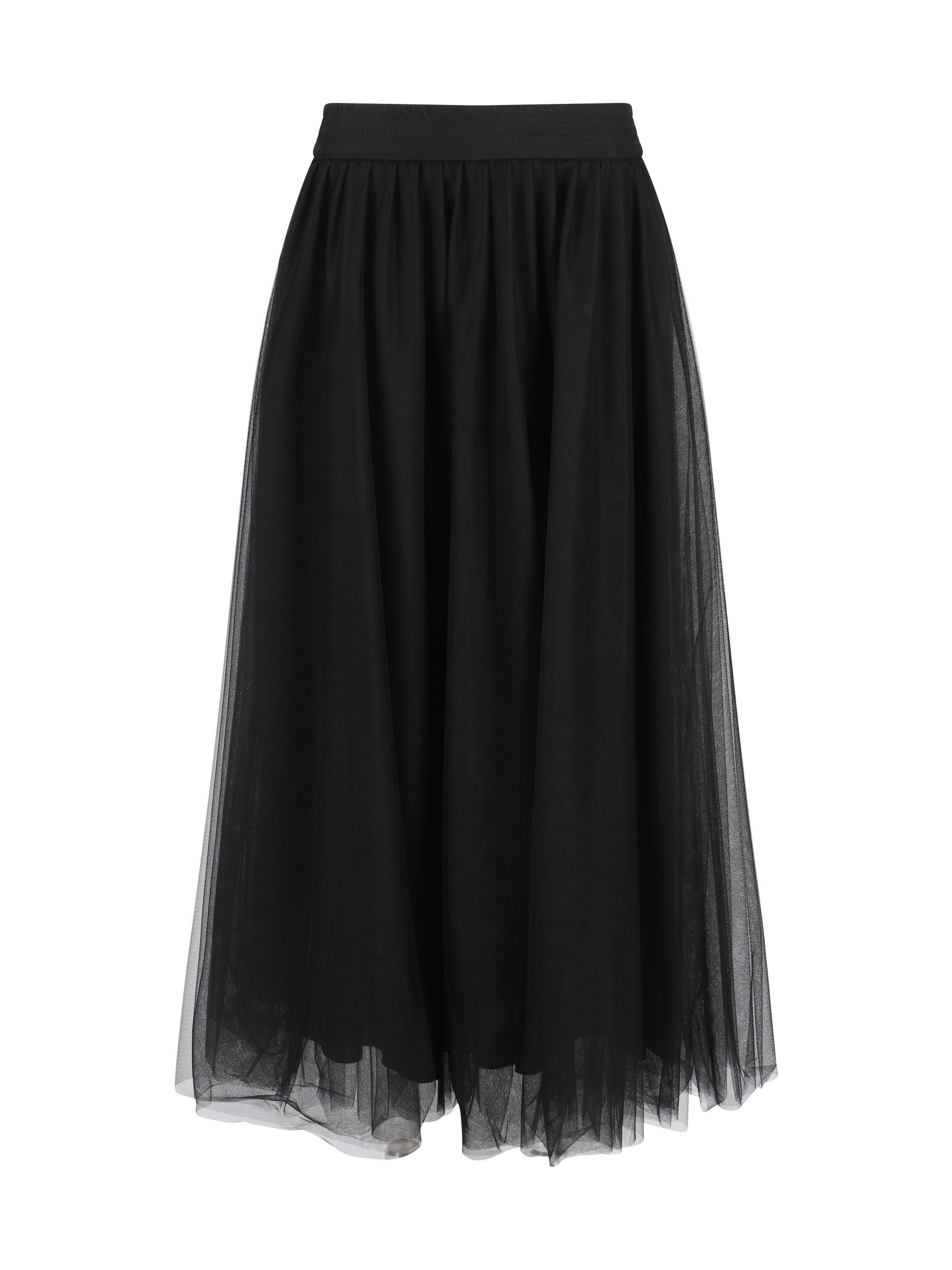 Shop Fabiana Filippi Long Skirt In Nero