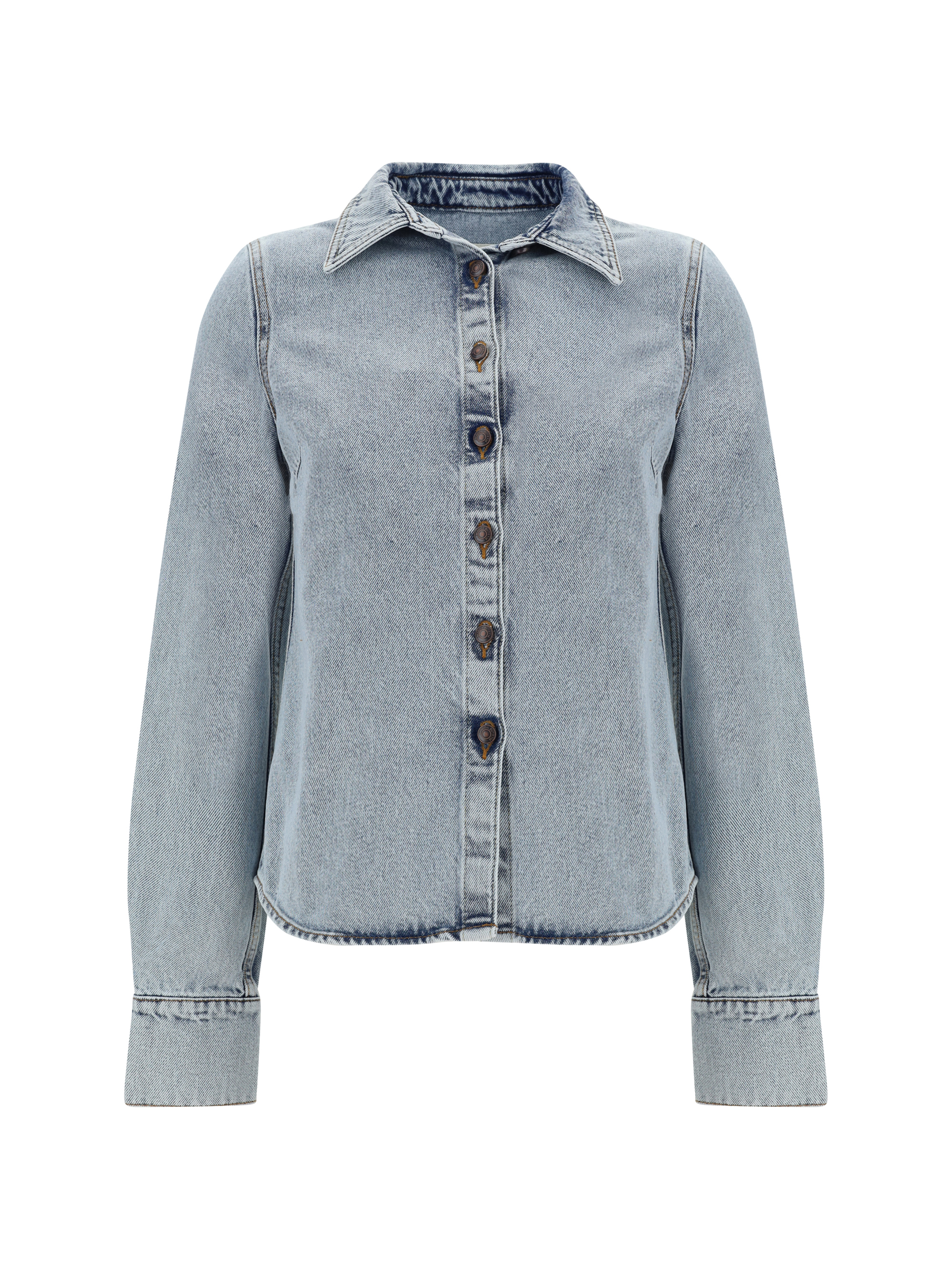 Shop Magda Butrym Denim Shirt In Blue