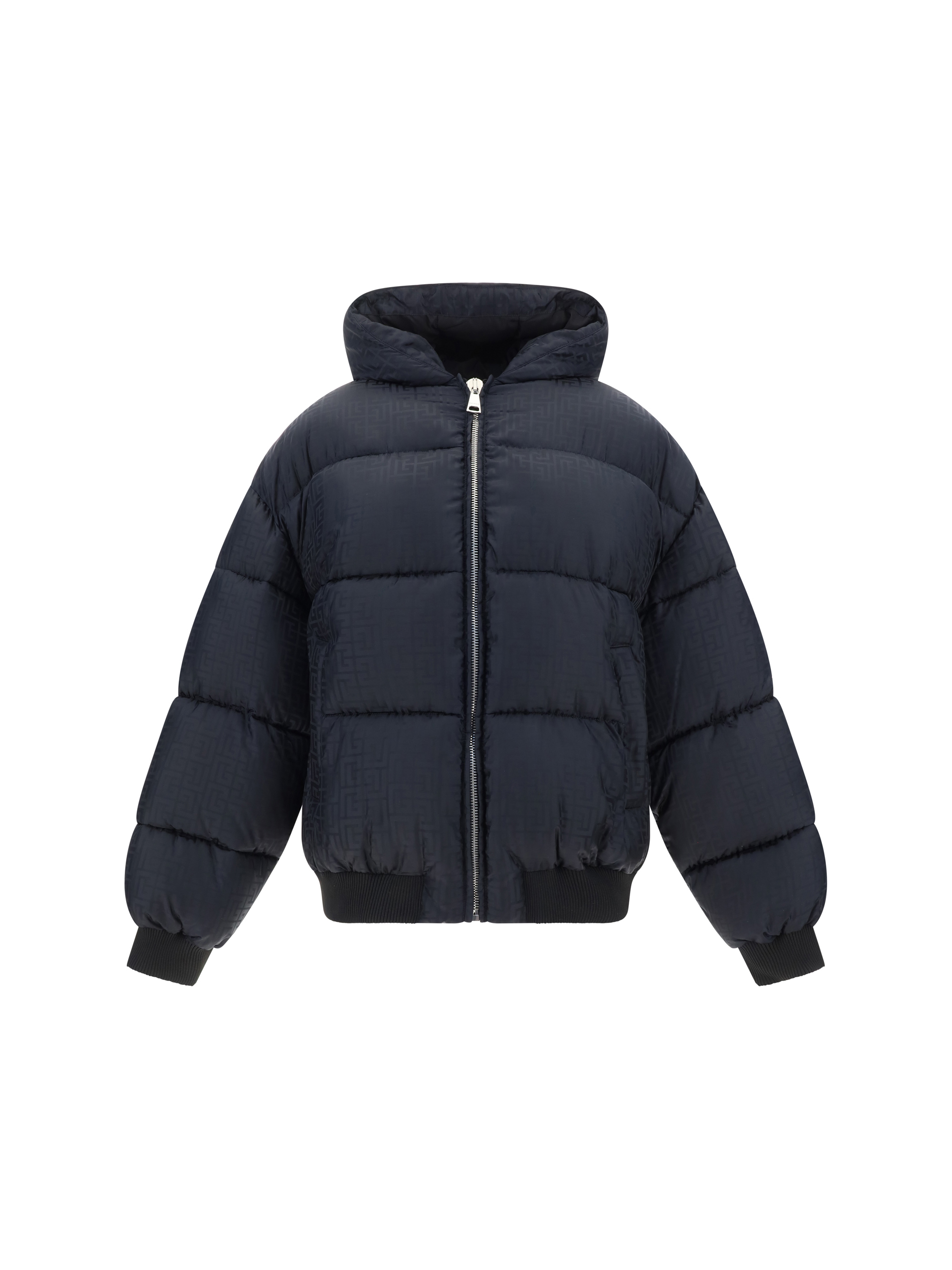 Shop Balmain Down Jacket In Eap Noir/noir