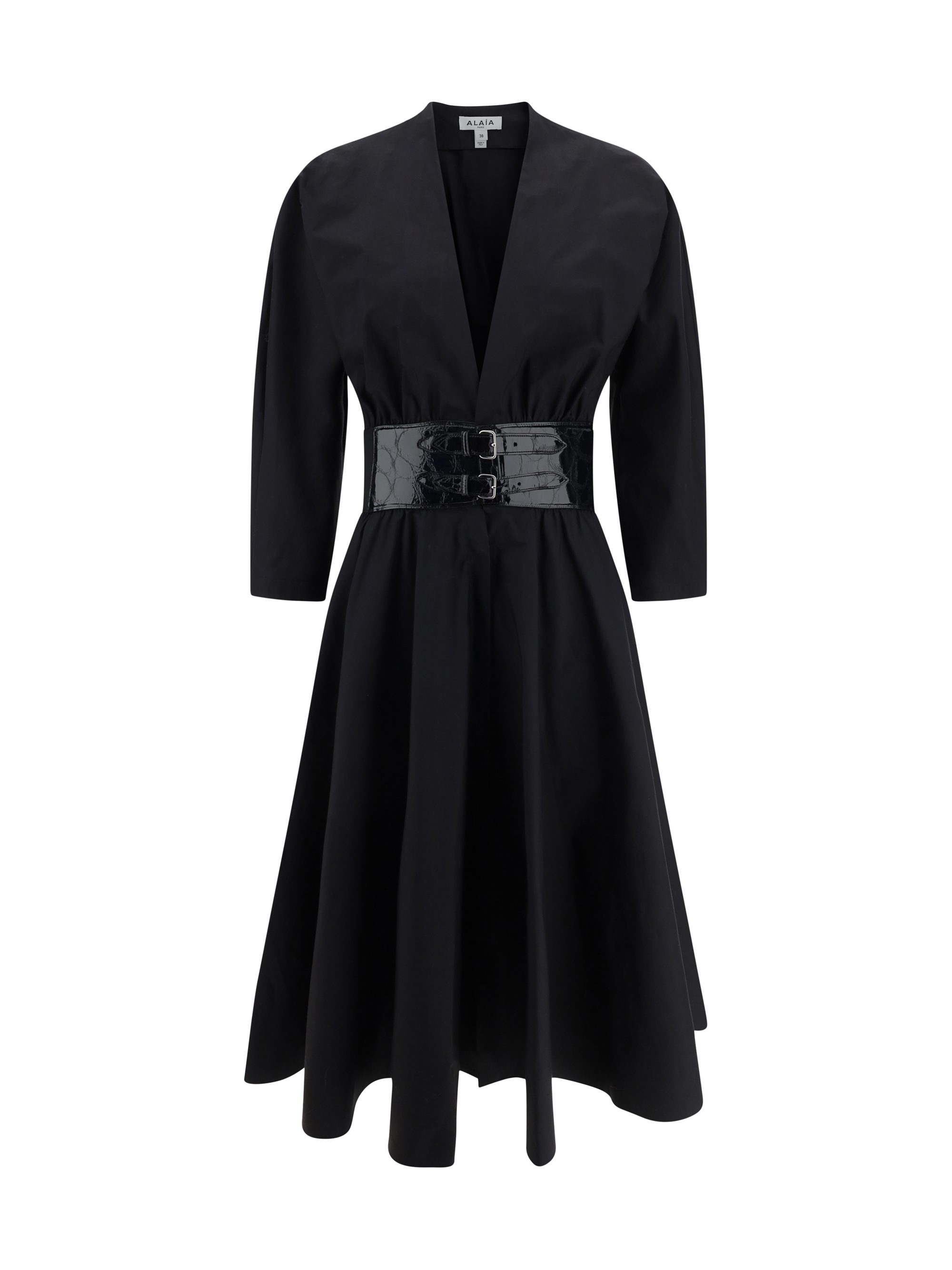 Shop Alaïa Chemisier Dress In Noir