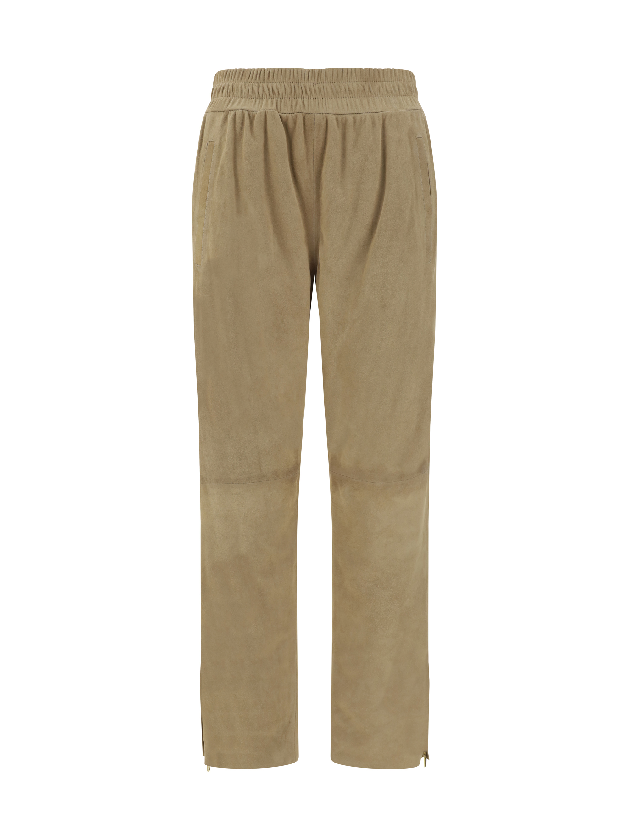 Shop Golden Goose Leather Pants In Dark Taupe