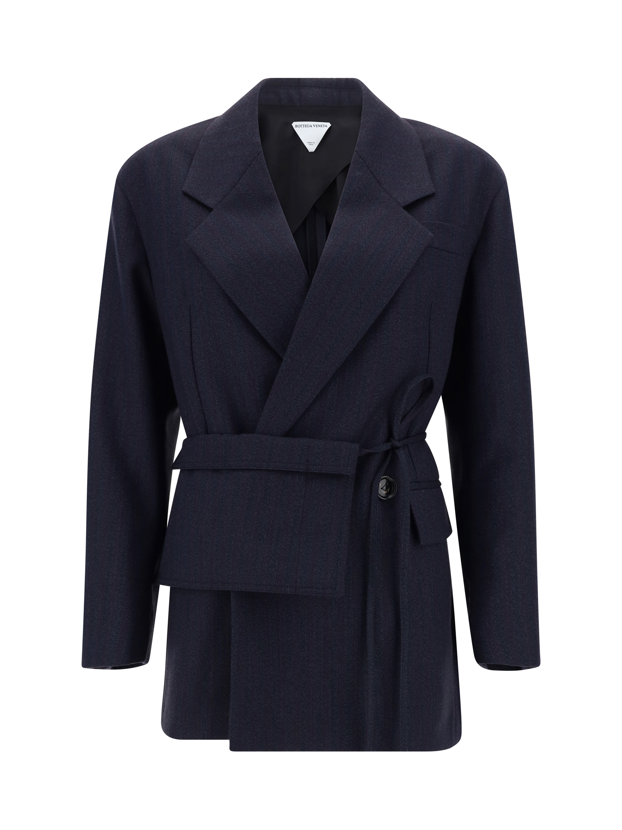 Shop Bottega Veneta Jacket In Black/blue Melange