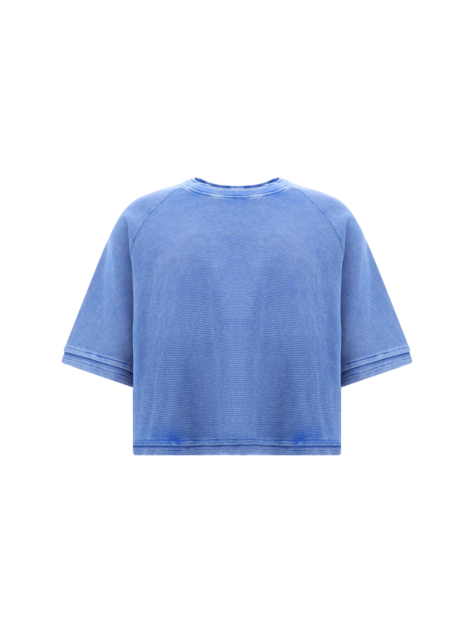 Shop Pdf Channel Waffle T-shirt In Blue Rosa Damascena