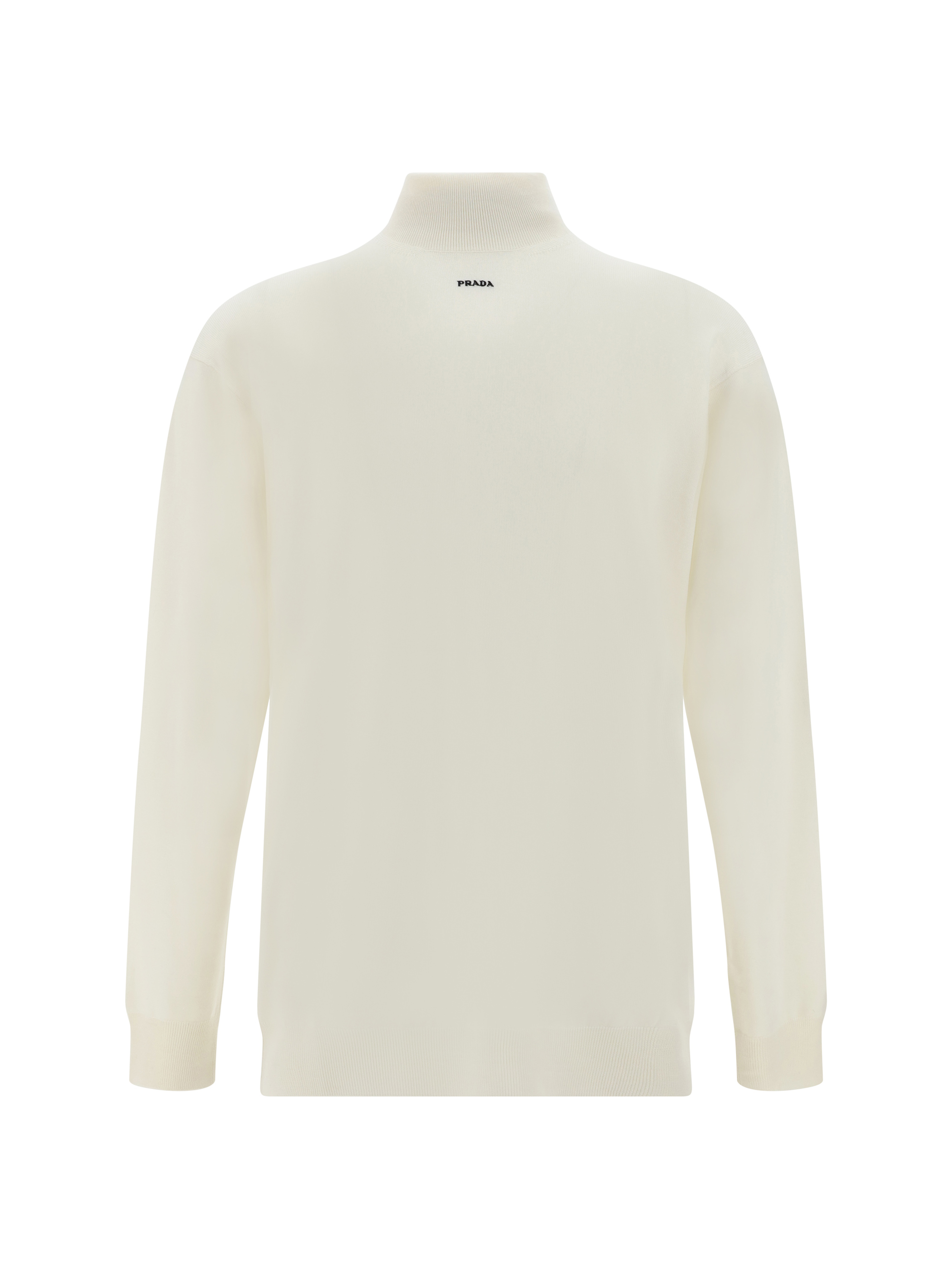 Shop Prada Turtleneck Sweater In Bianco