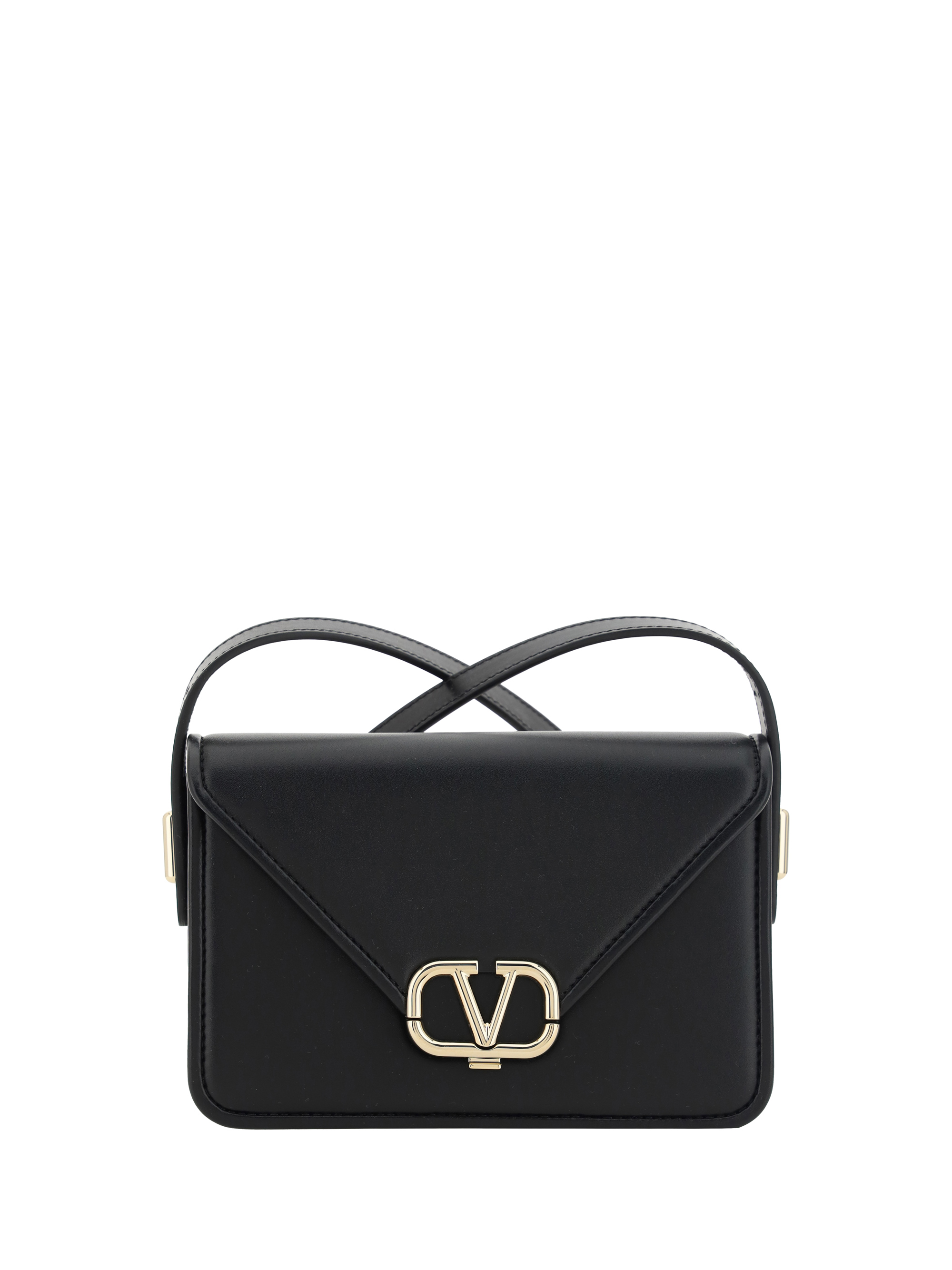 Valentino Garavani - V-logo Mini Leather Shoulder Bag - Womens - Black