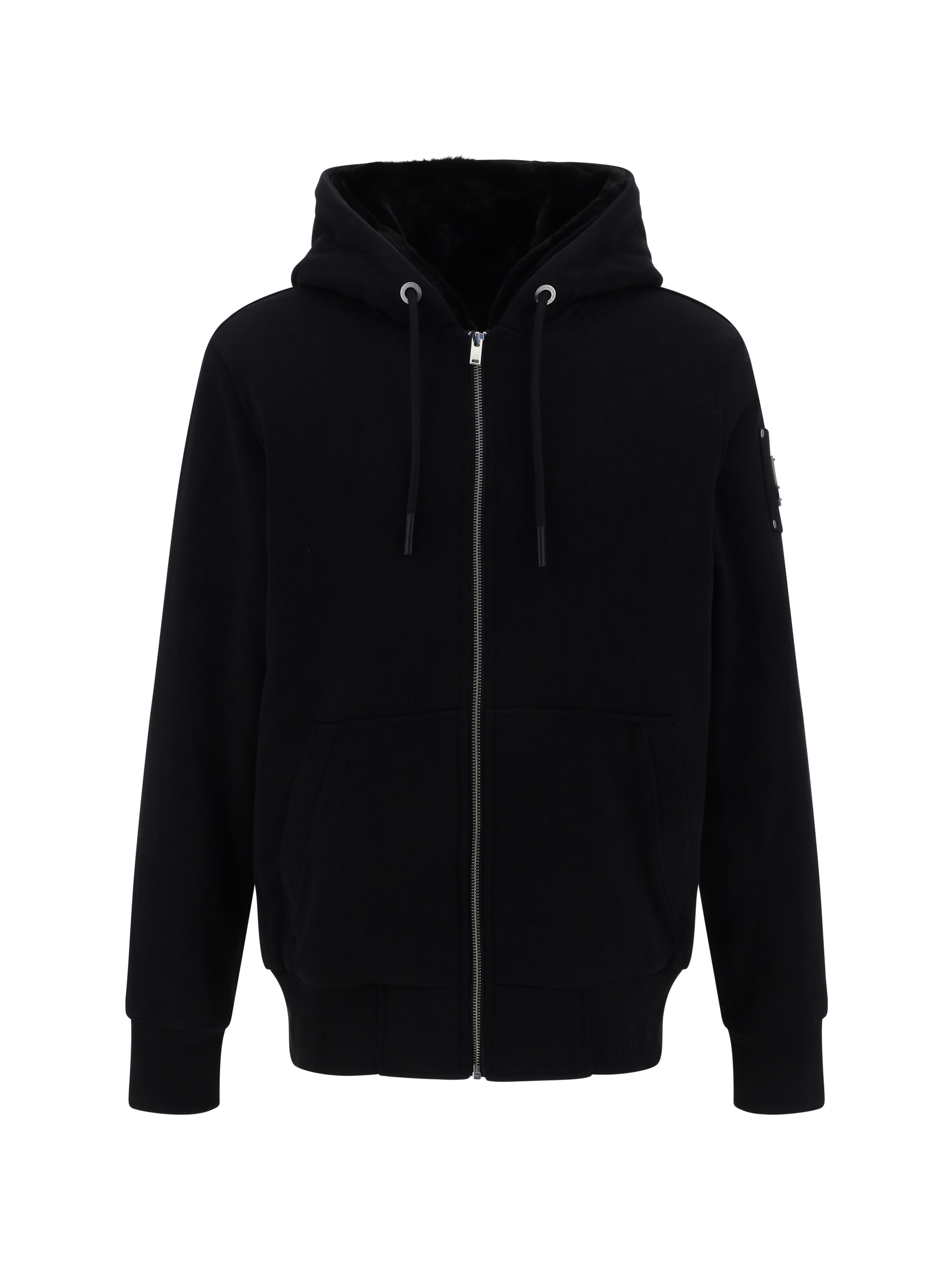 Moose Knuckles Bunny Slim Fit Zip Front Hoodie In Black