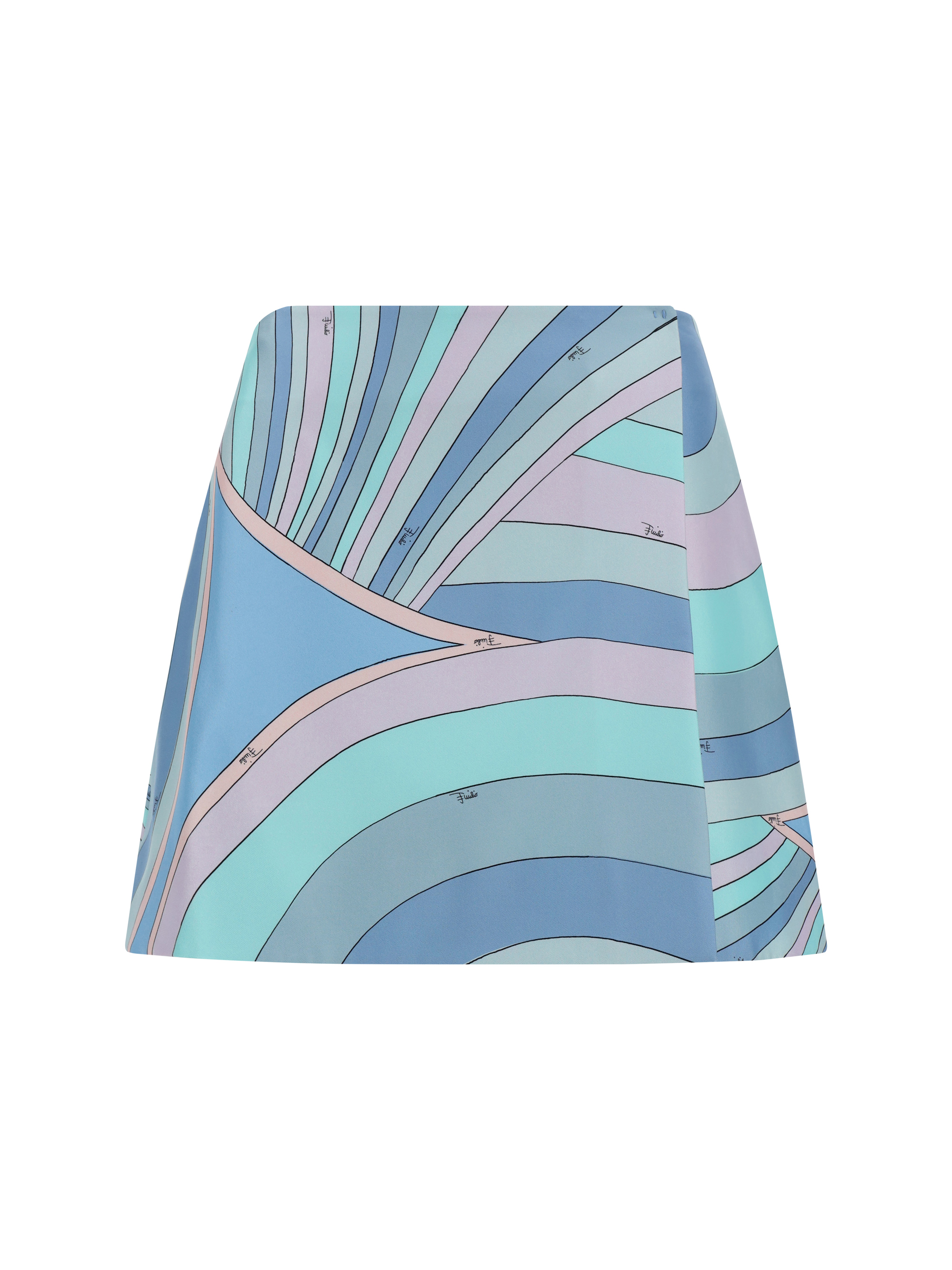 Shop Pucci Mini Skirt In Celeste/rosa