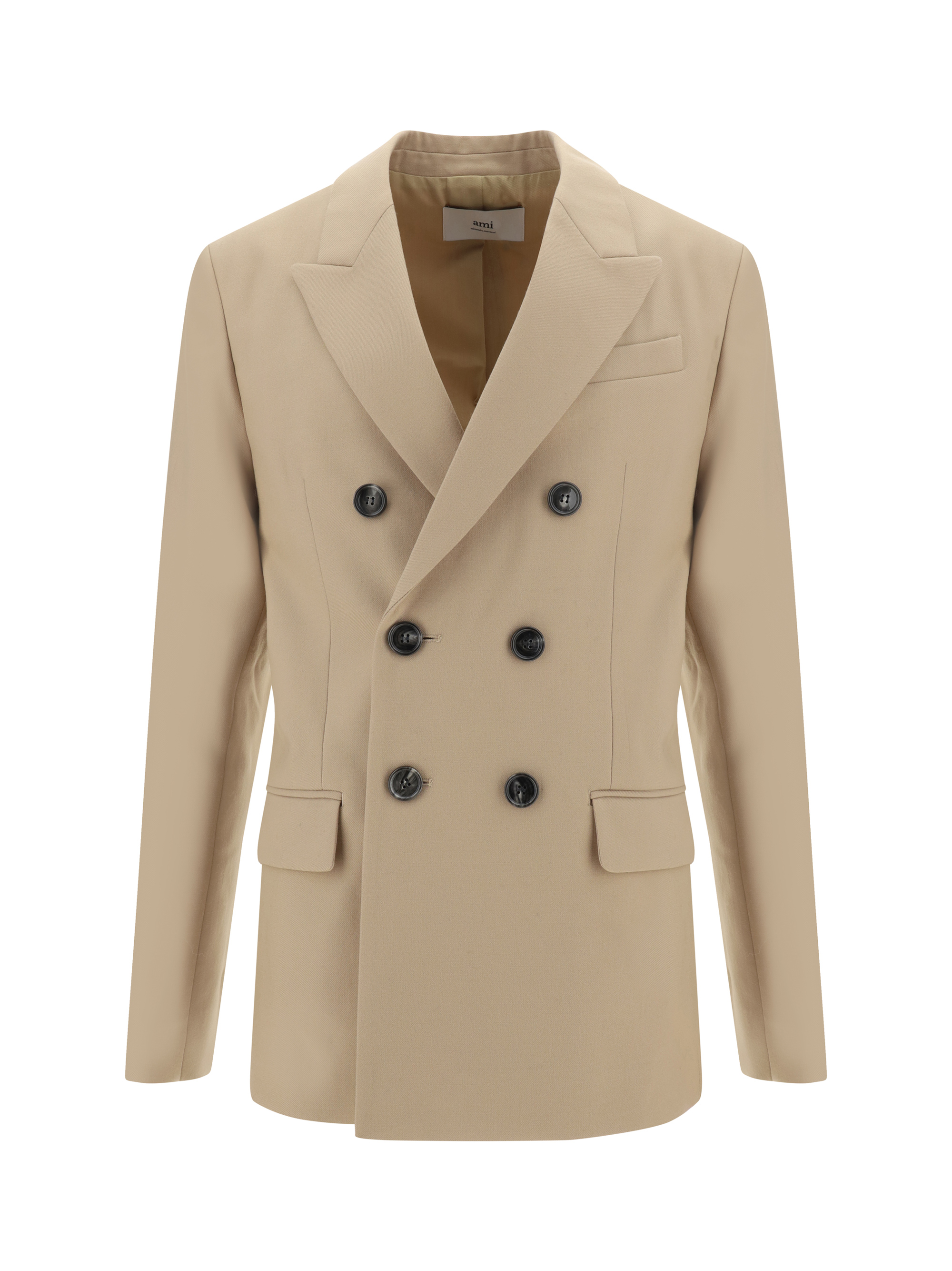 Shop Ami Alexandre Mattiussi Blazer Jacket In Sand