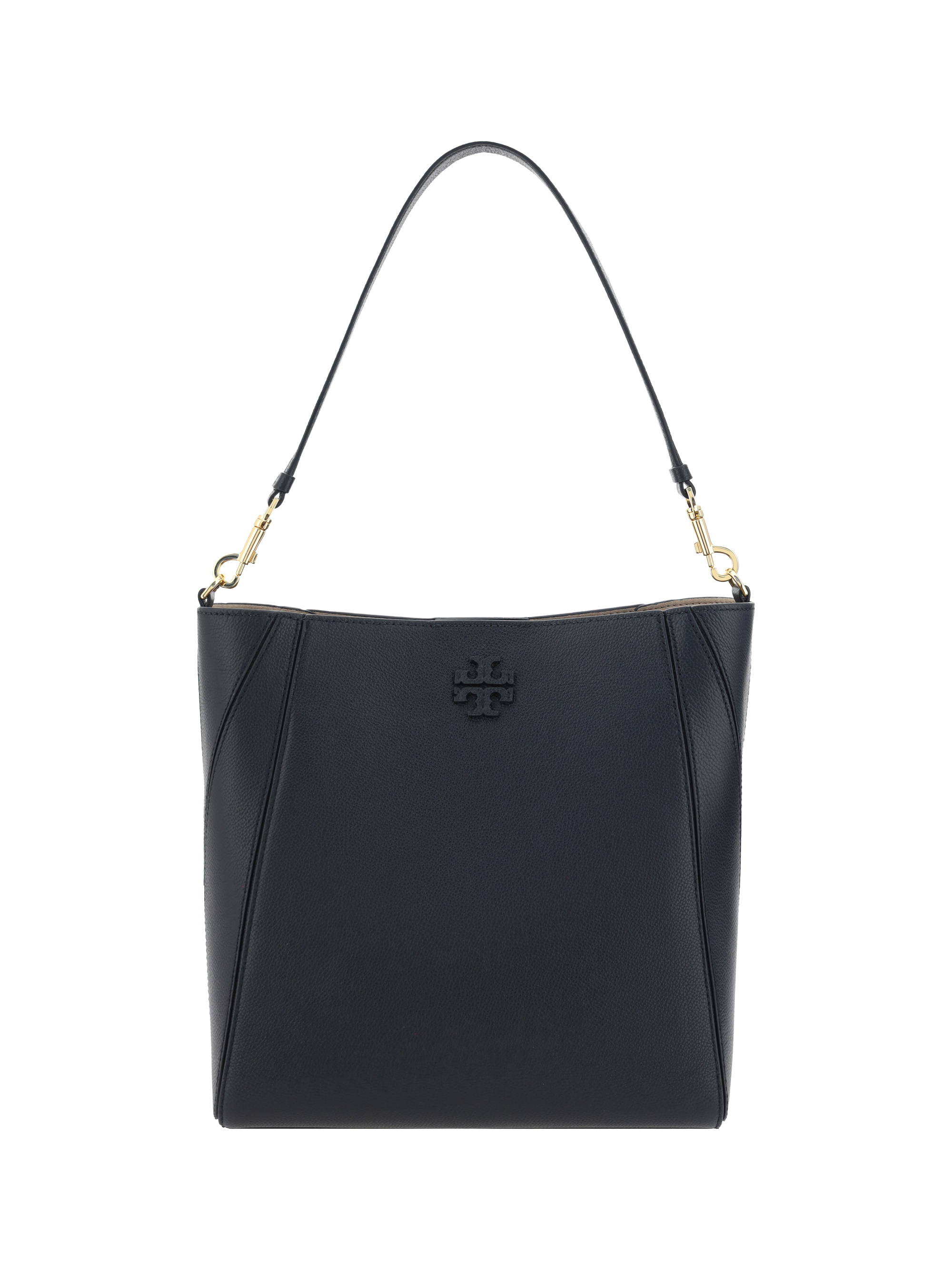 Shop Tory Burch Mcgraw Shoulder Bag In Black