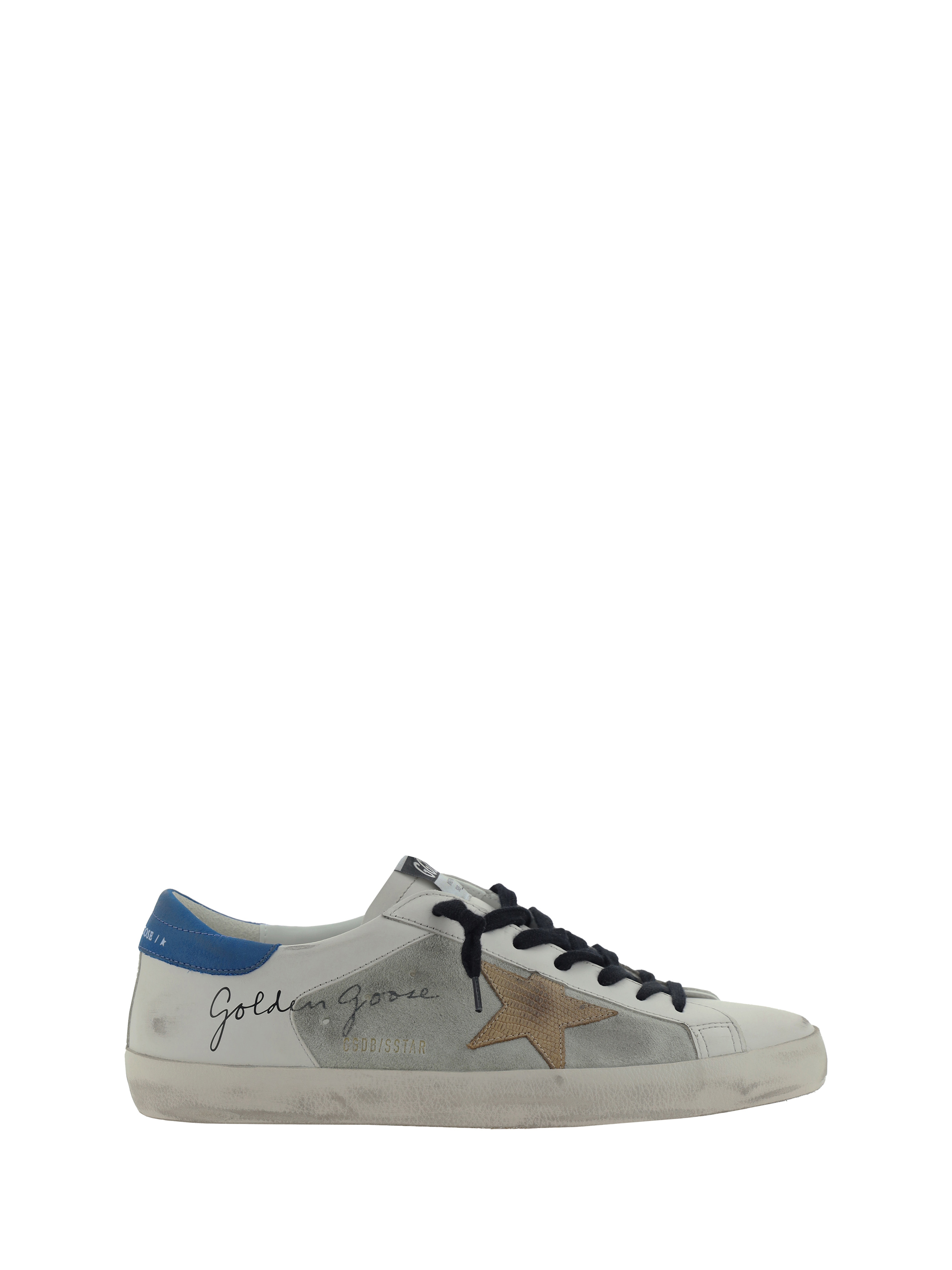 Shop Golden Goose Super Star Sneakers In White/ice/beige/blue