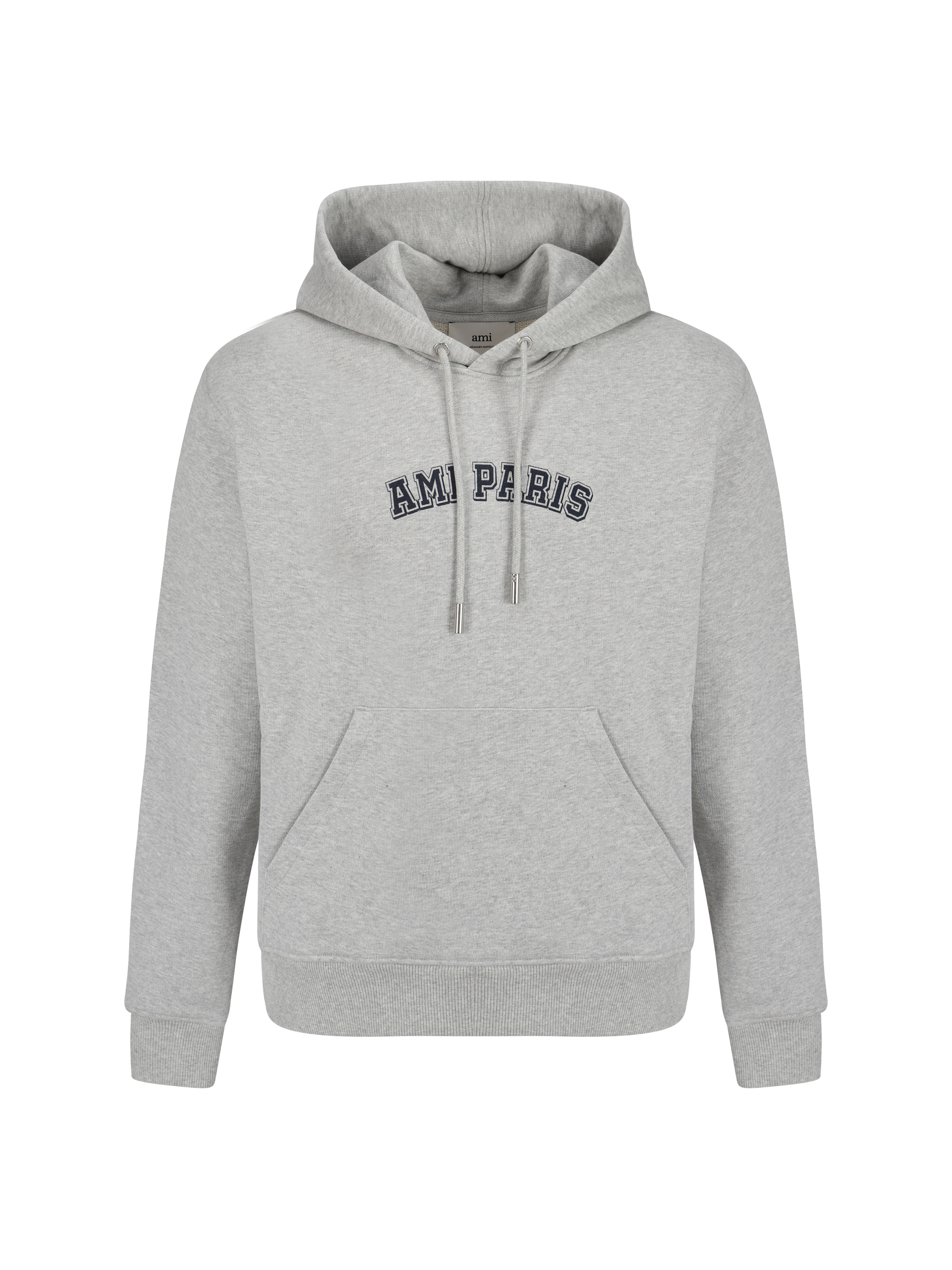 Shop Ami Alexandre Mattiussi Hoodie In Heather Ash Grey