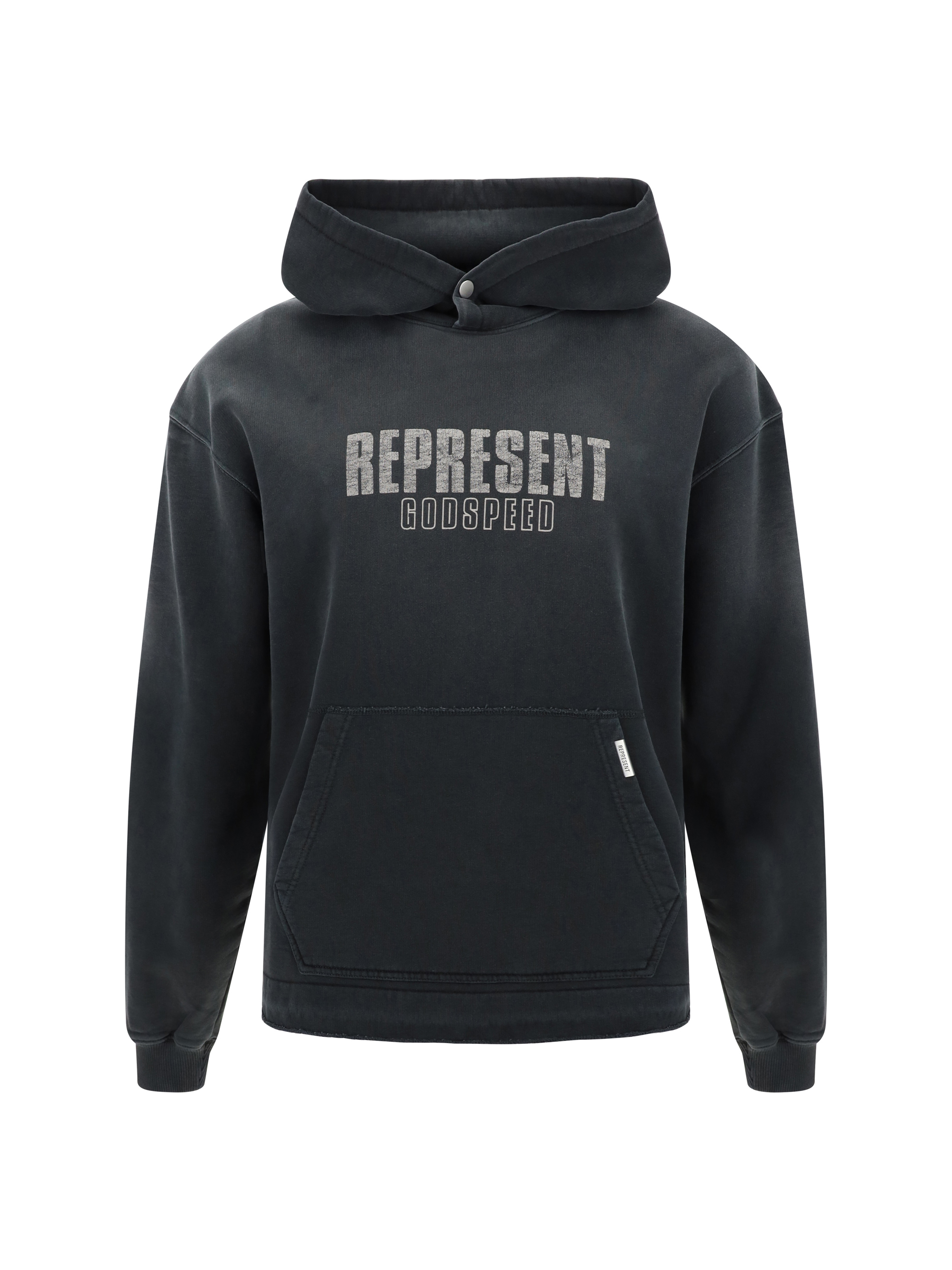 Shop Represent Hoodie In Aged Black