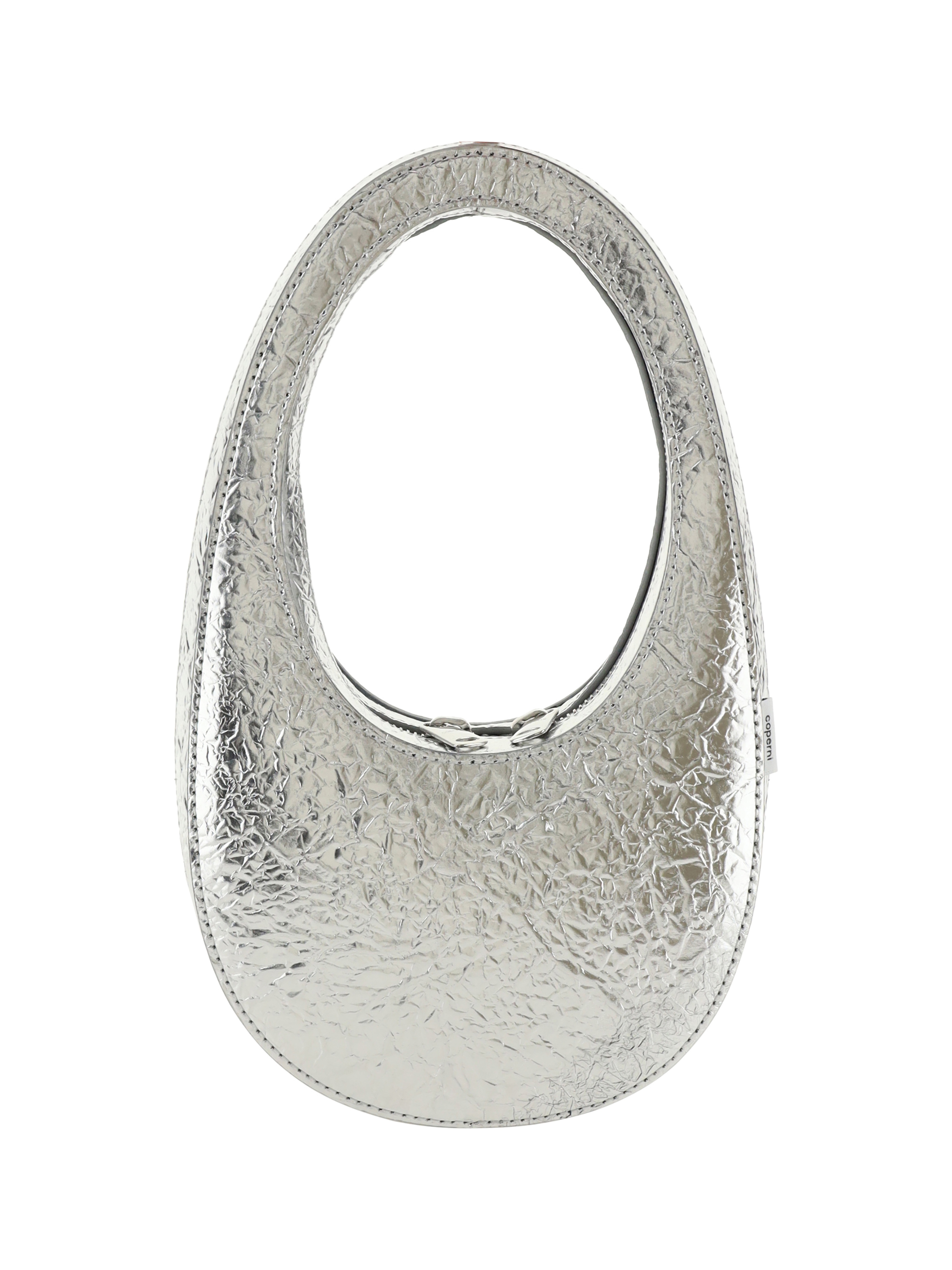 Shop Coperni Foil Mini Swipe Handbag In Silver