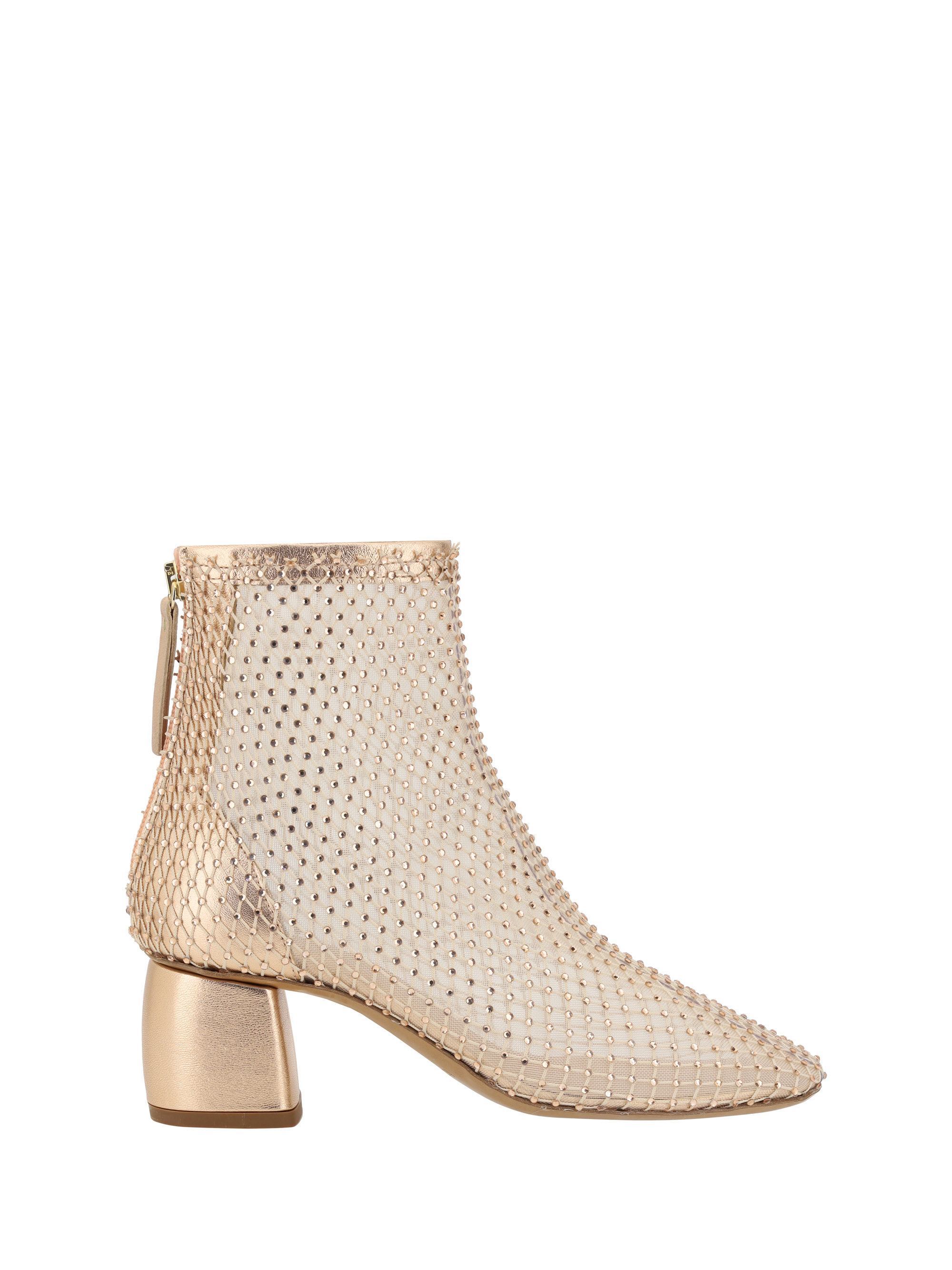 Shop Forte Forte Strass Mesh Ankle Boots In Cipria