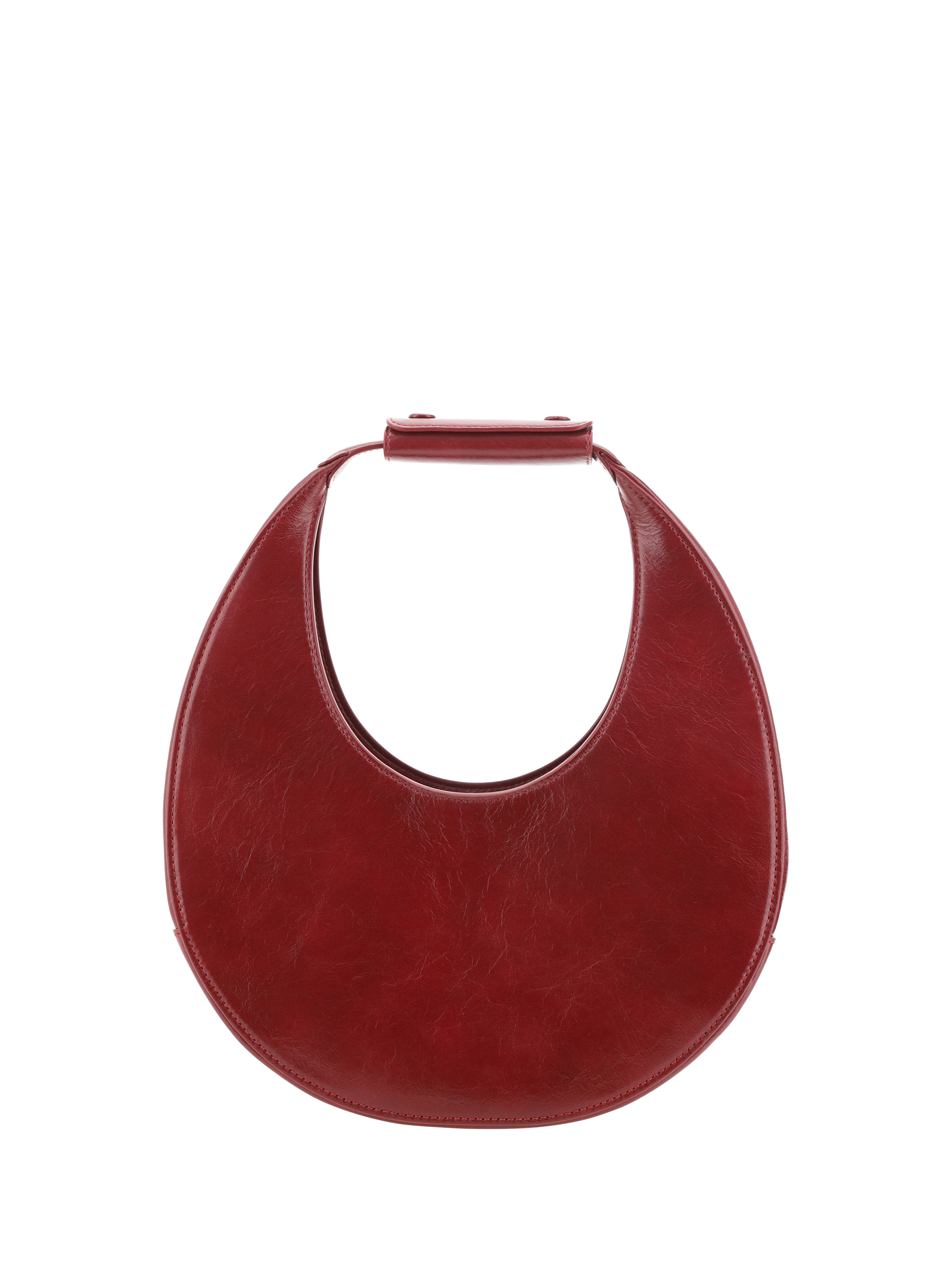 Shop Staud Moon Tote Handbag In Pinot