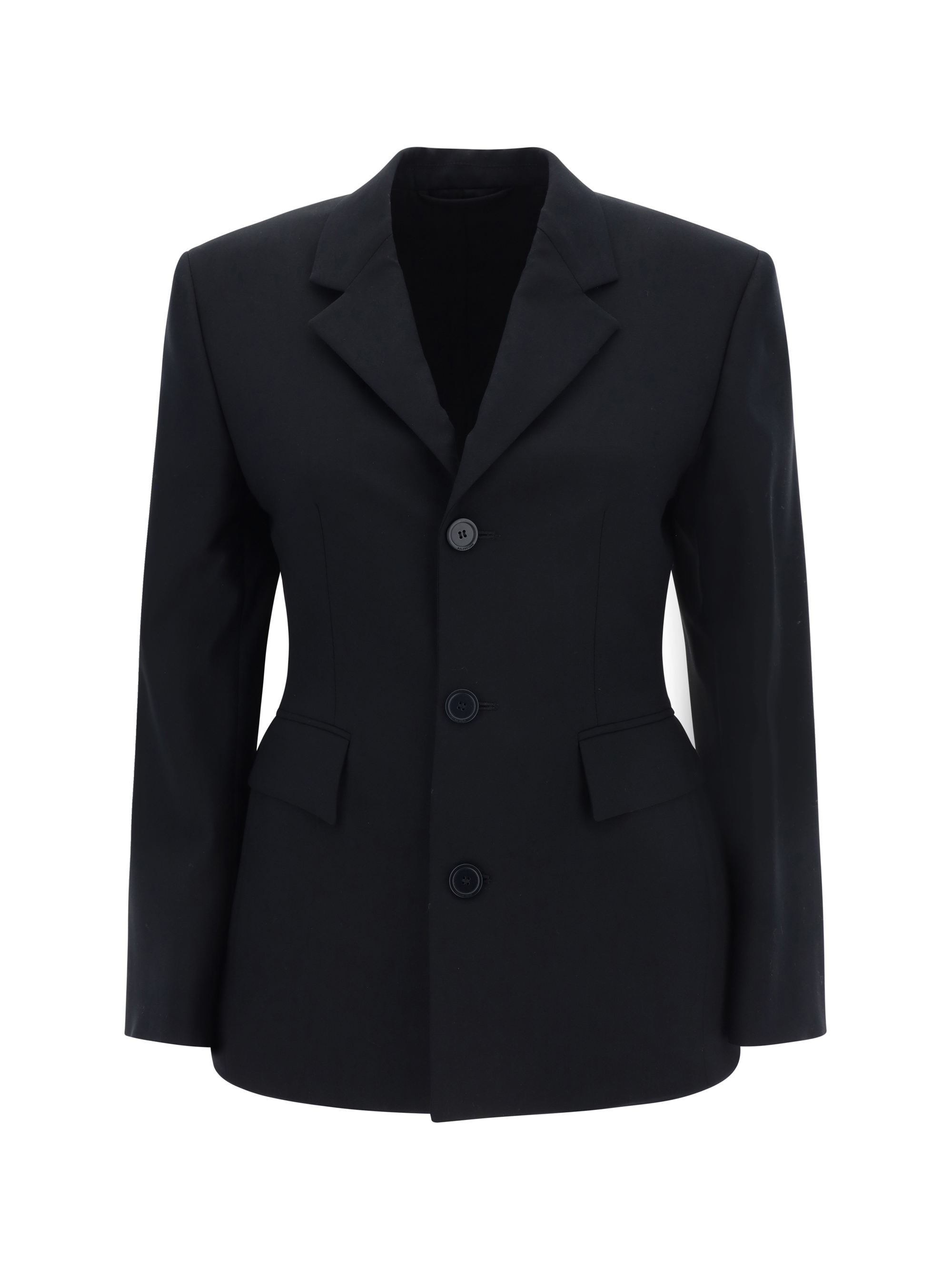 Shop Balenciaga Hourglass Blazer Jacket In Black