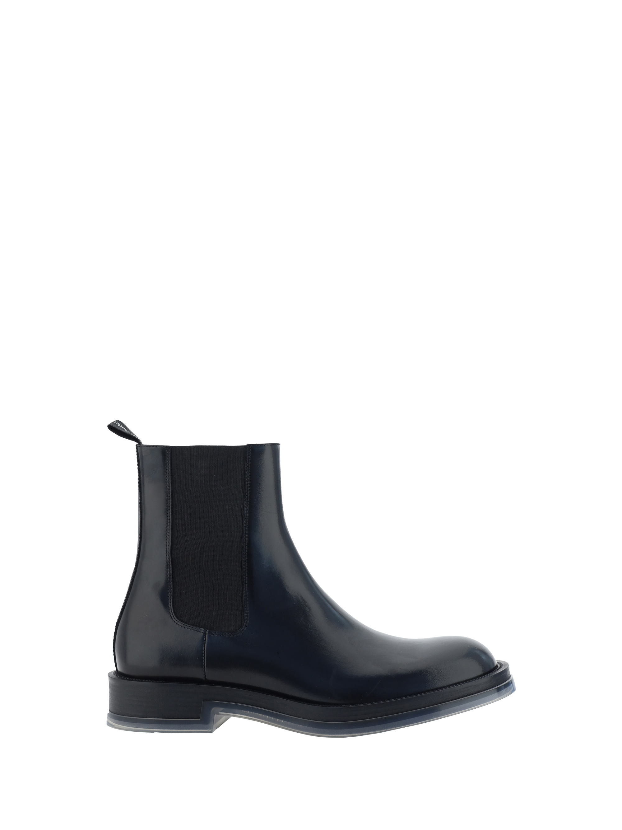 Shop Alexander Mcqueen Ankle Boots In Black/silver/transpa