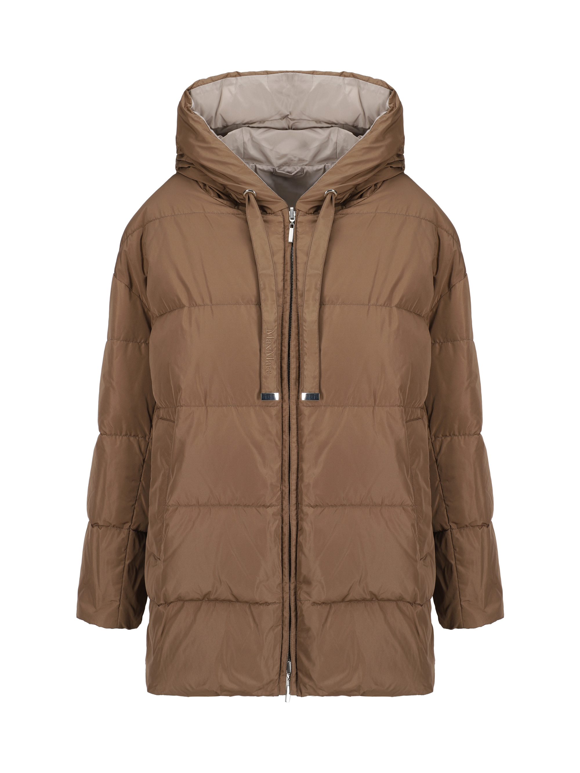 Shop Max Mara The Cube Taffy Down Jacket In Cammello