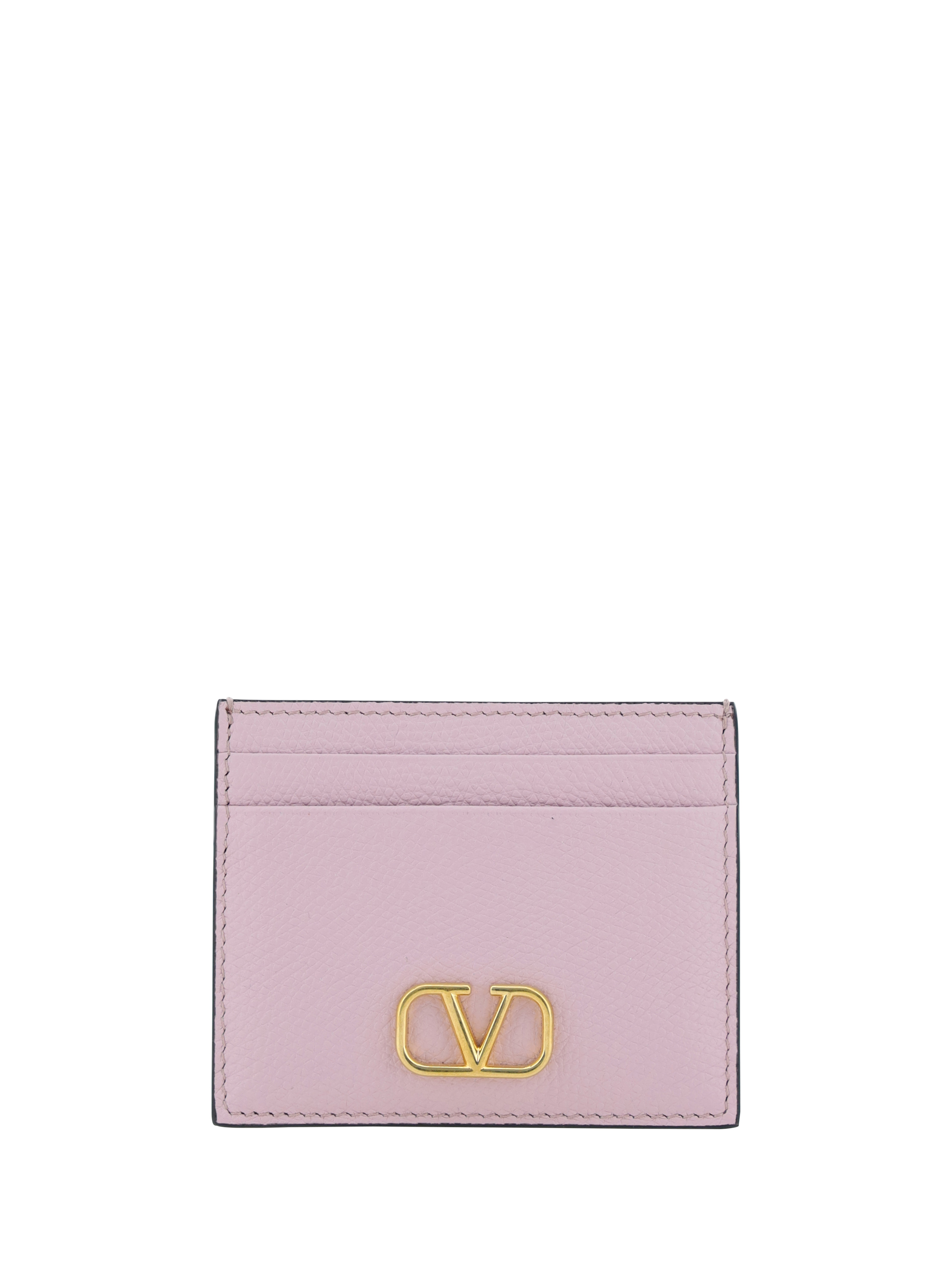 Shop Valentino Garavani Vlogo Card Holder In Water Lilac