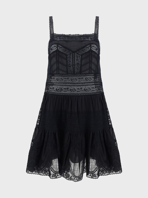 Halliday Lace Trim Short Dress