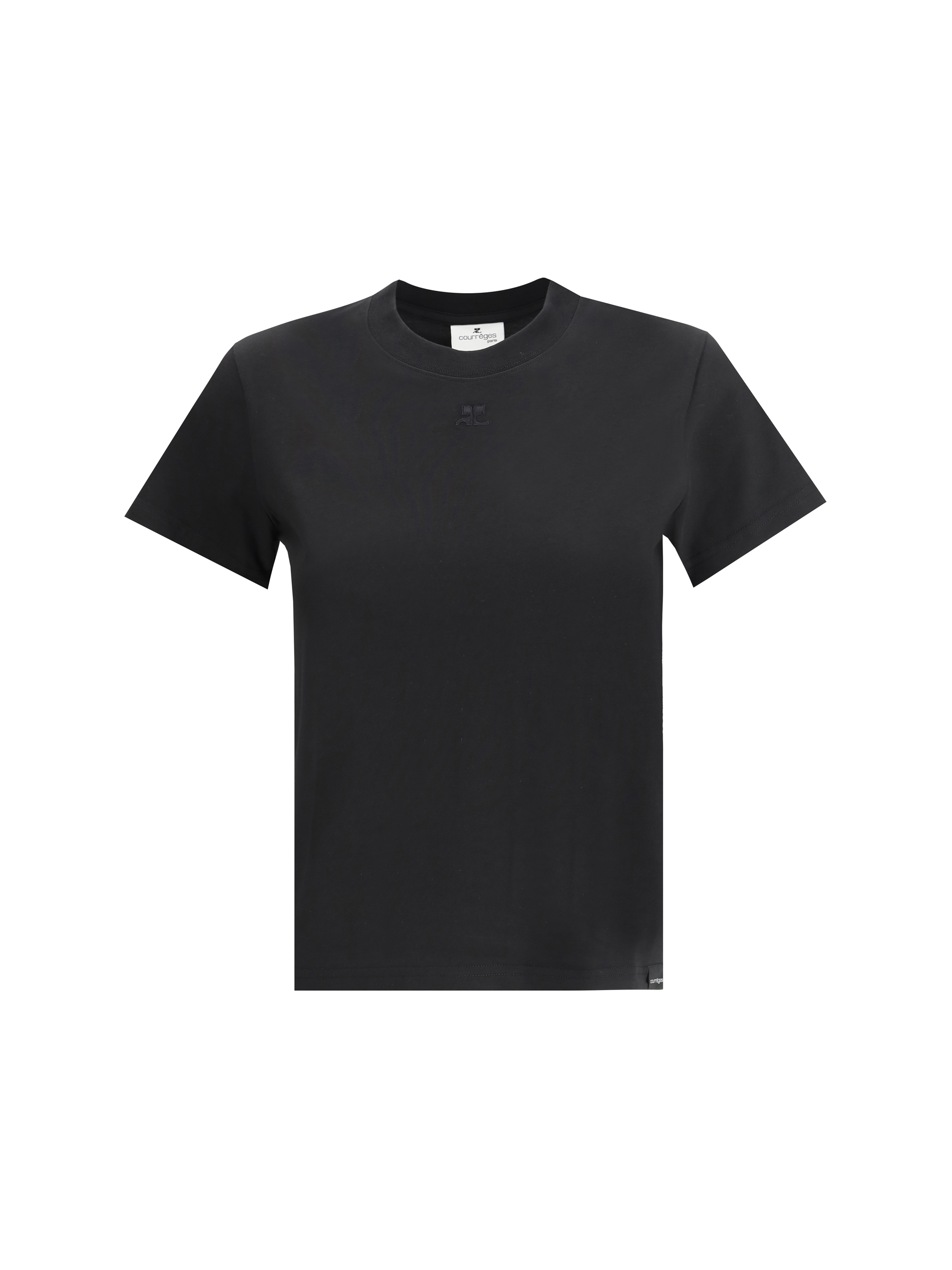 Courrèges Ac Straight Dry Jersey Cotton T-shirt In Gray