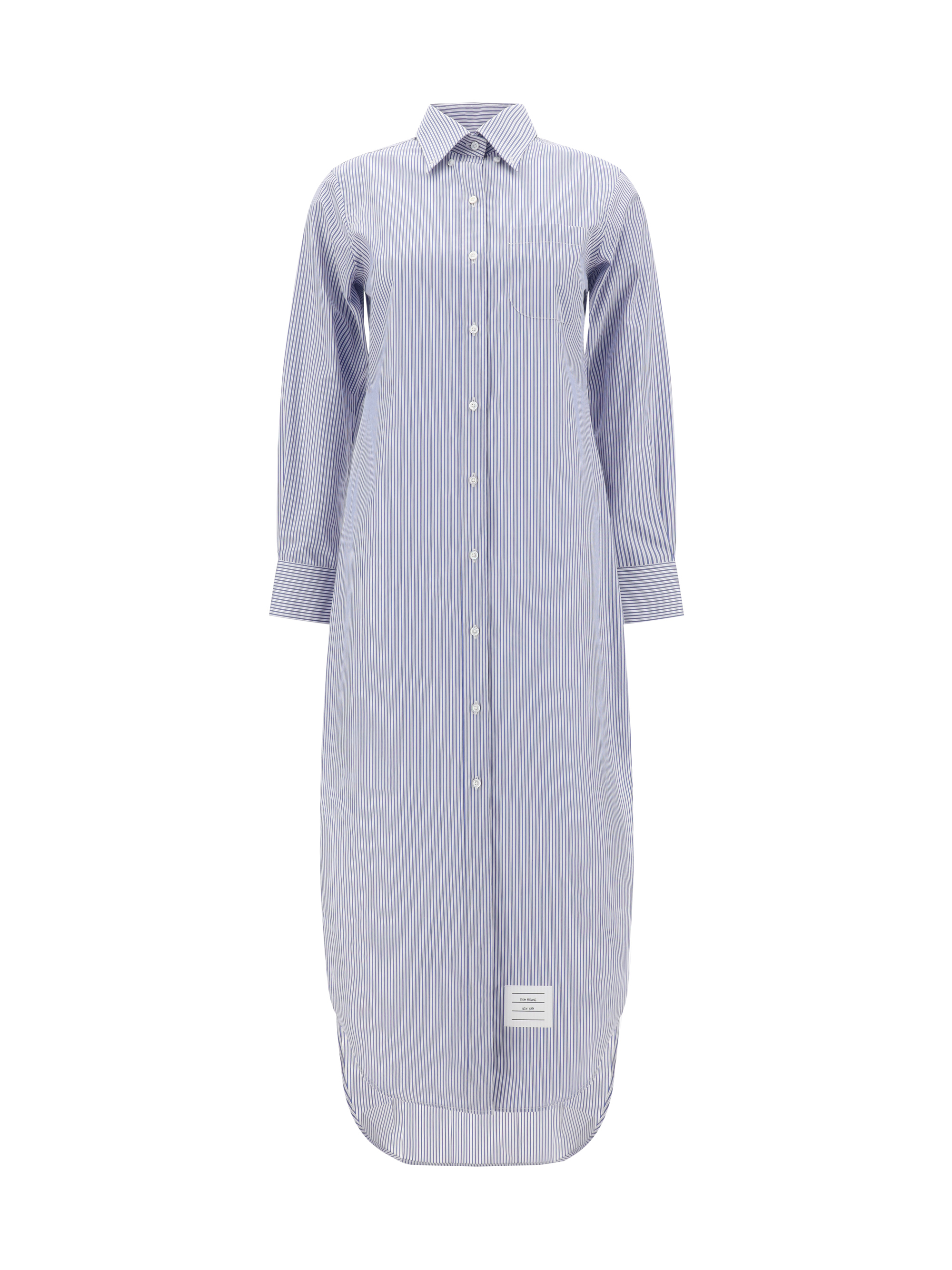 Shop Thom Browne Chemisier Dress In Medium Blue