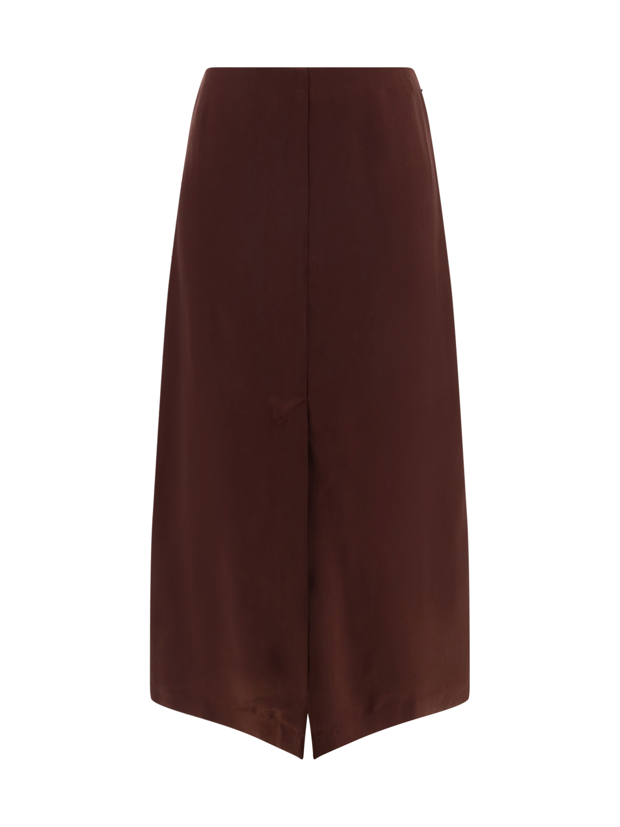 Loulou Studio Lys Silk Blend Midi Skirt In Midnight Bordeaux