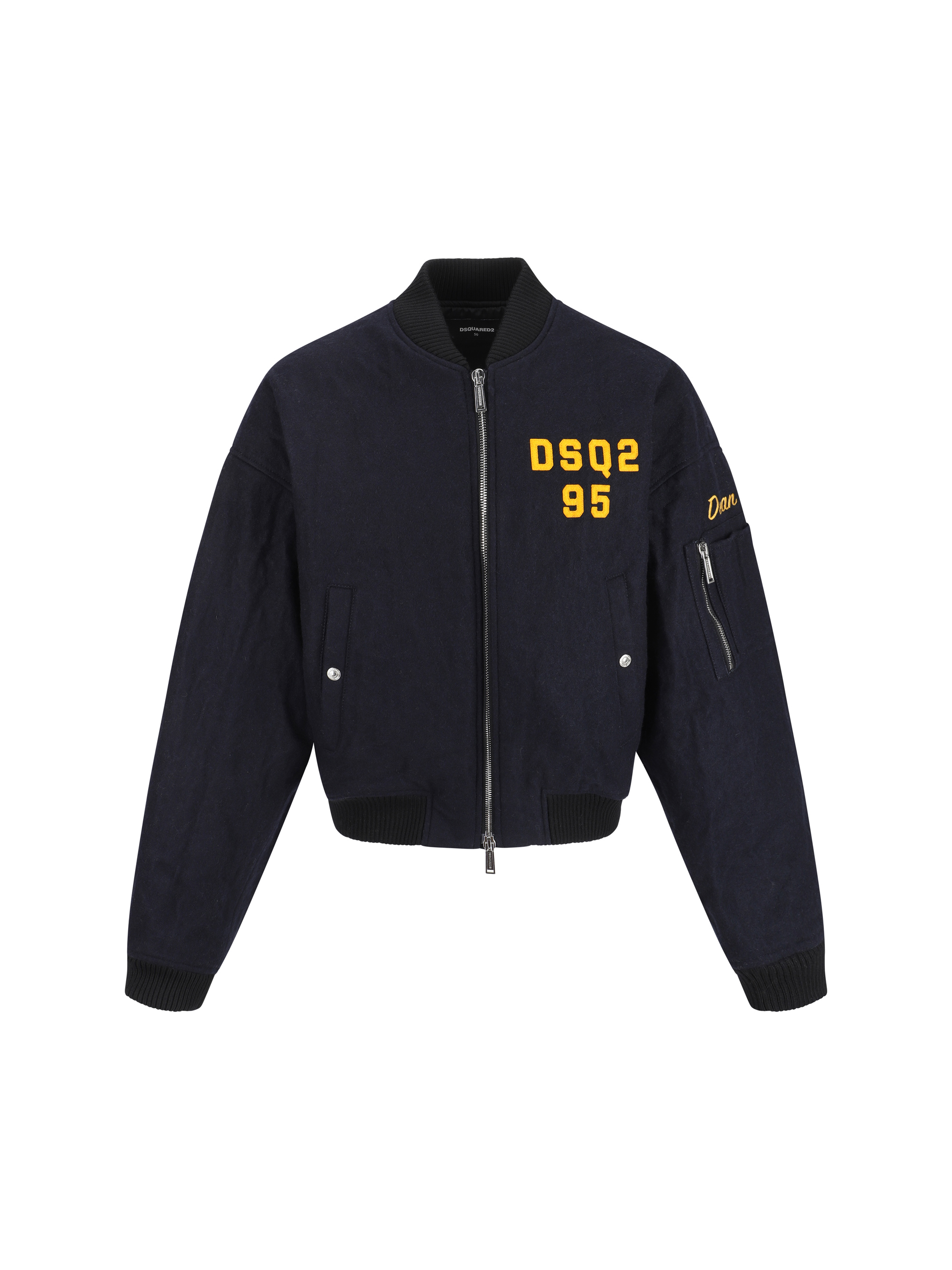 Shop Dsquared2 Bomber Jacket In Navy Blue