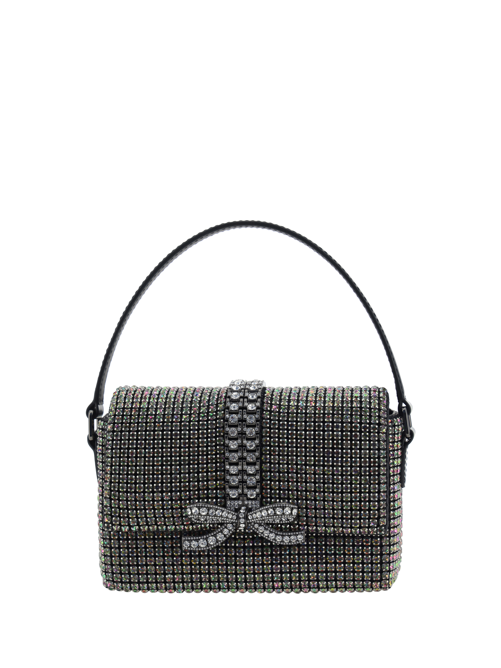 Shop Self-portrait Strass Baguette Handbag In Multi