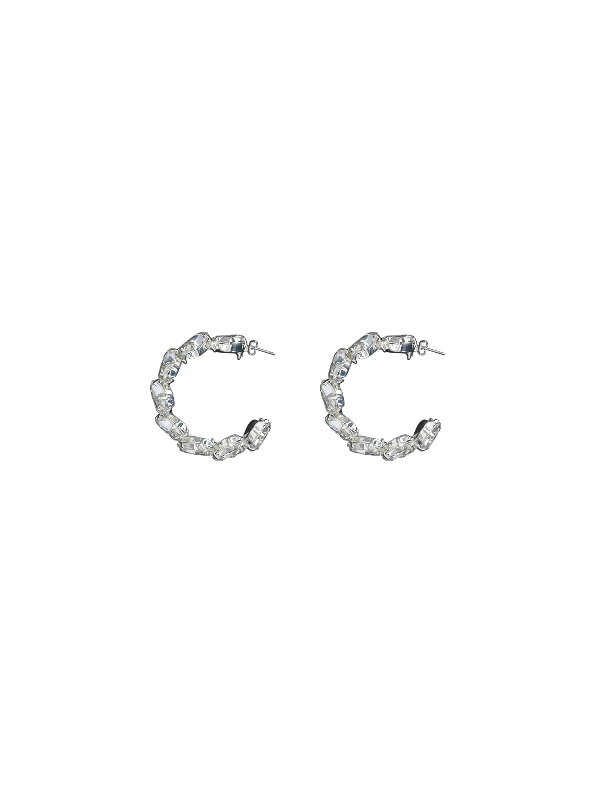 Shop Magda Butrym Crystal Marquise Earrings In Silver