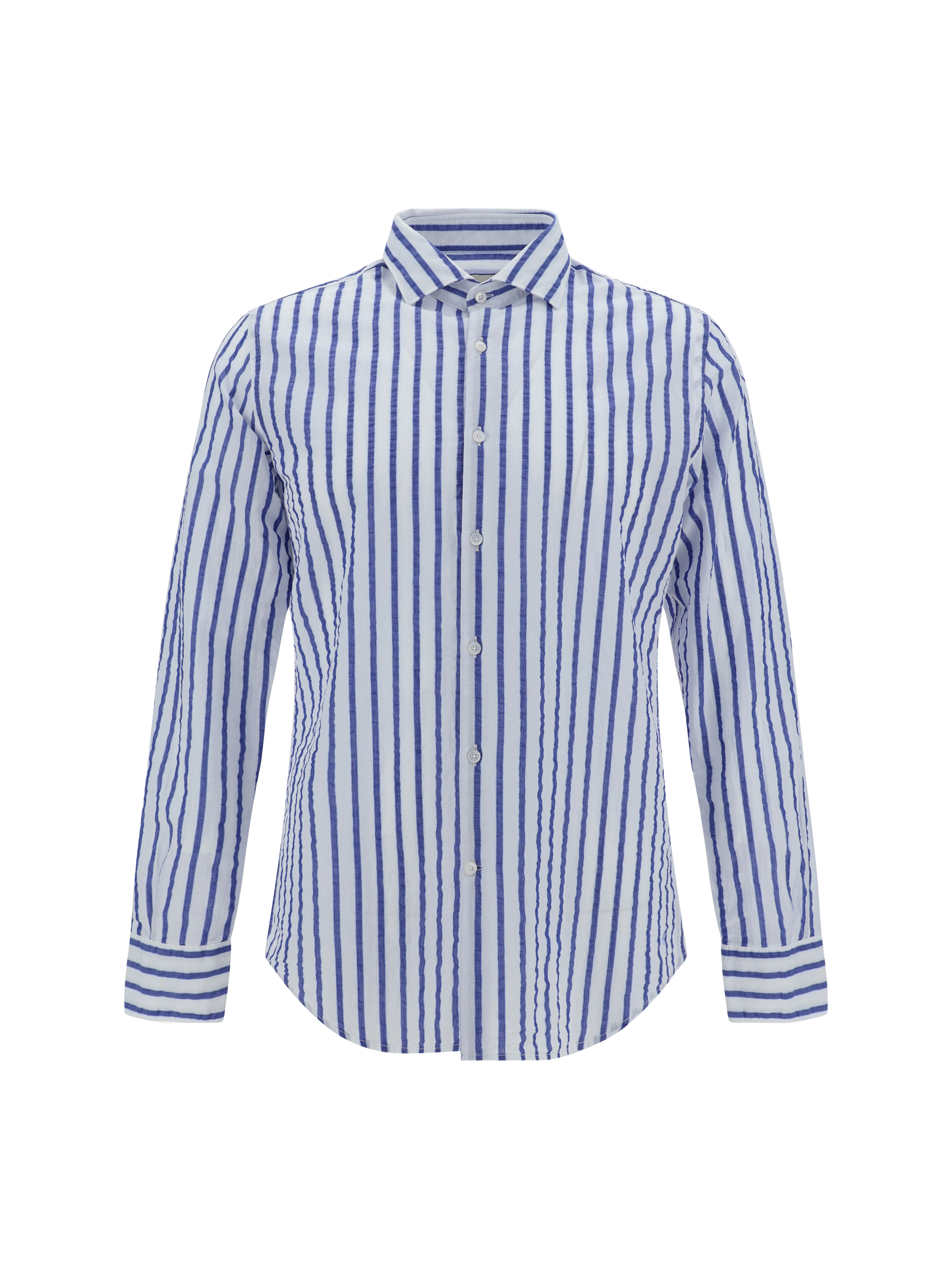 Shop Brooksfield Shirts In Bianco/inchiostro