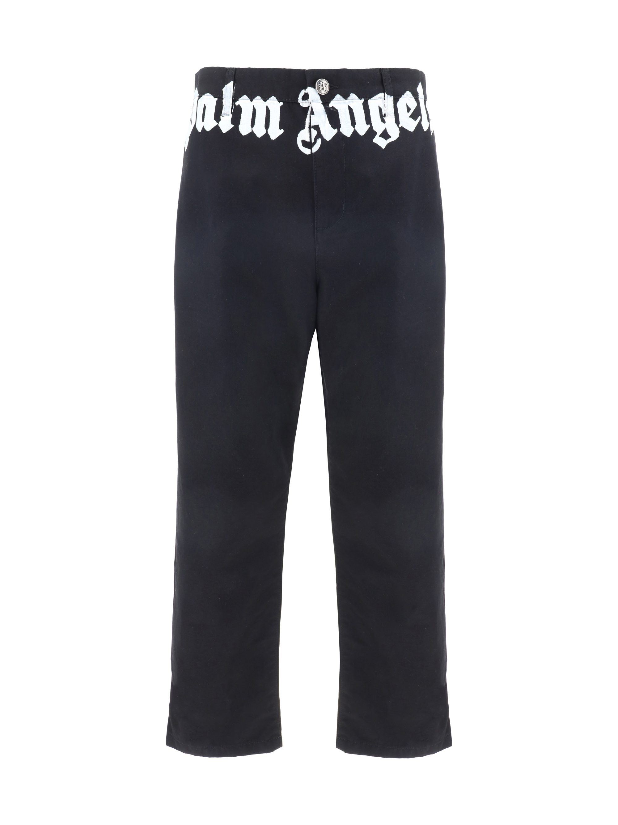 Shop Palm Angels Pants In Black Off White