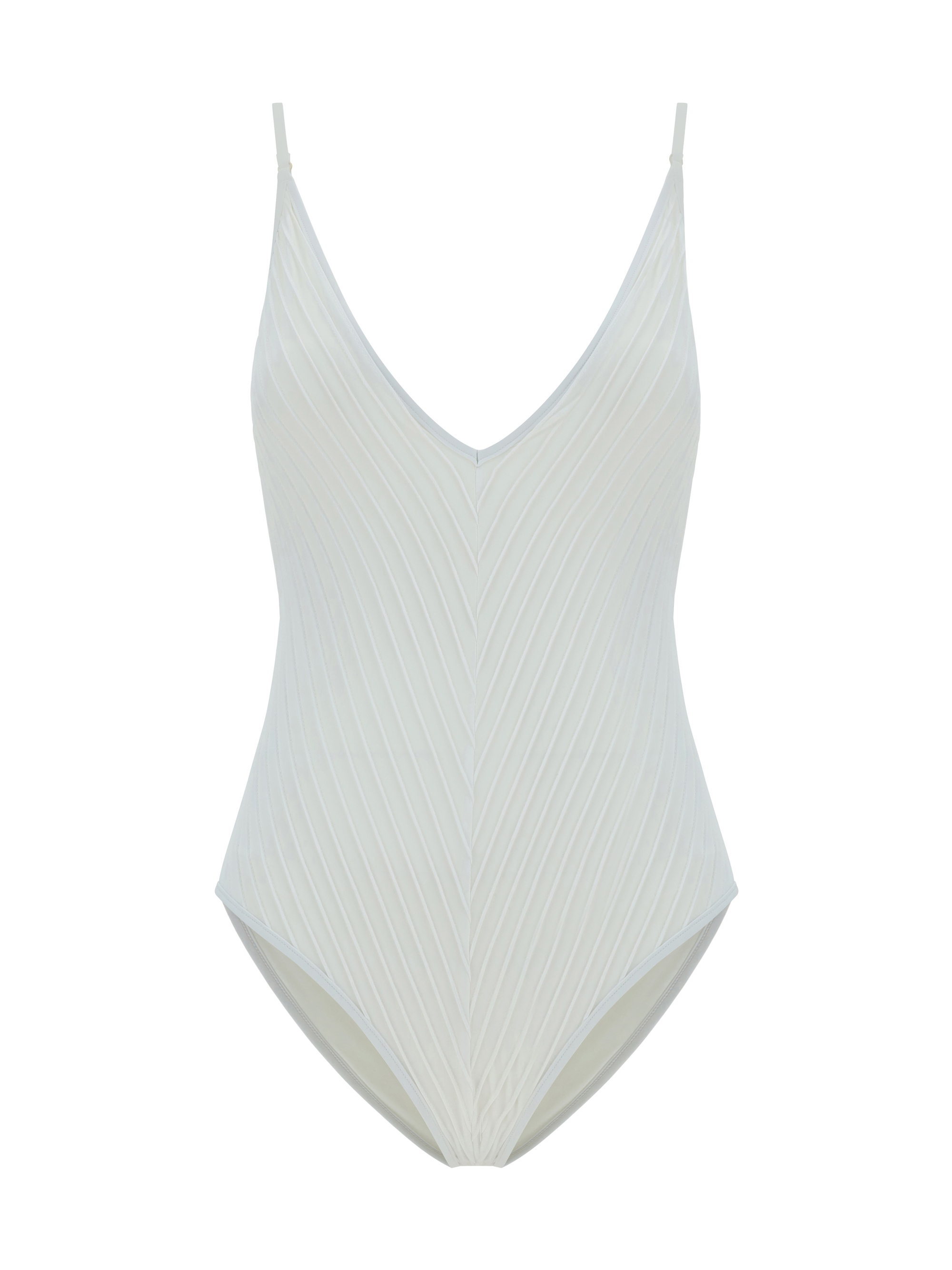 Shop Zimmermann Lightburst Pintuck Swimsuit In Ivory