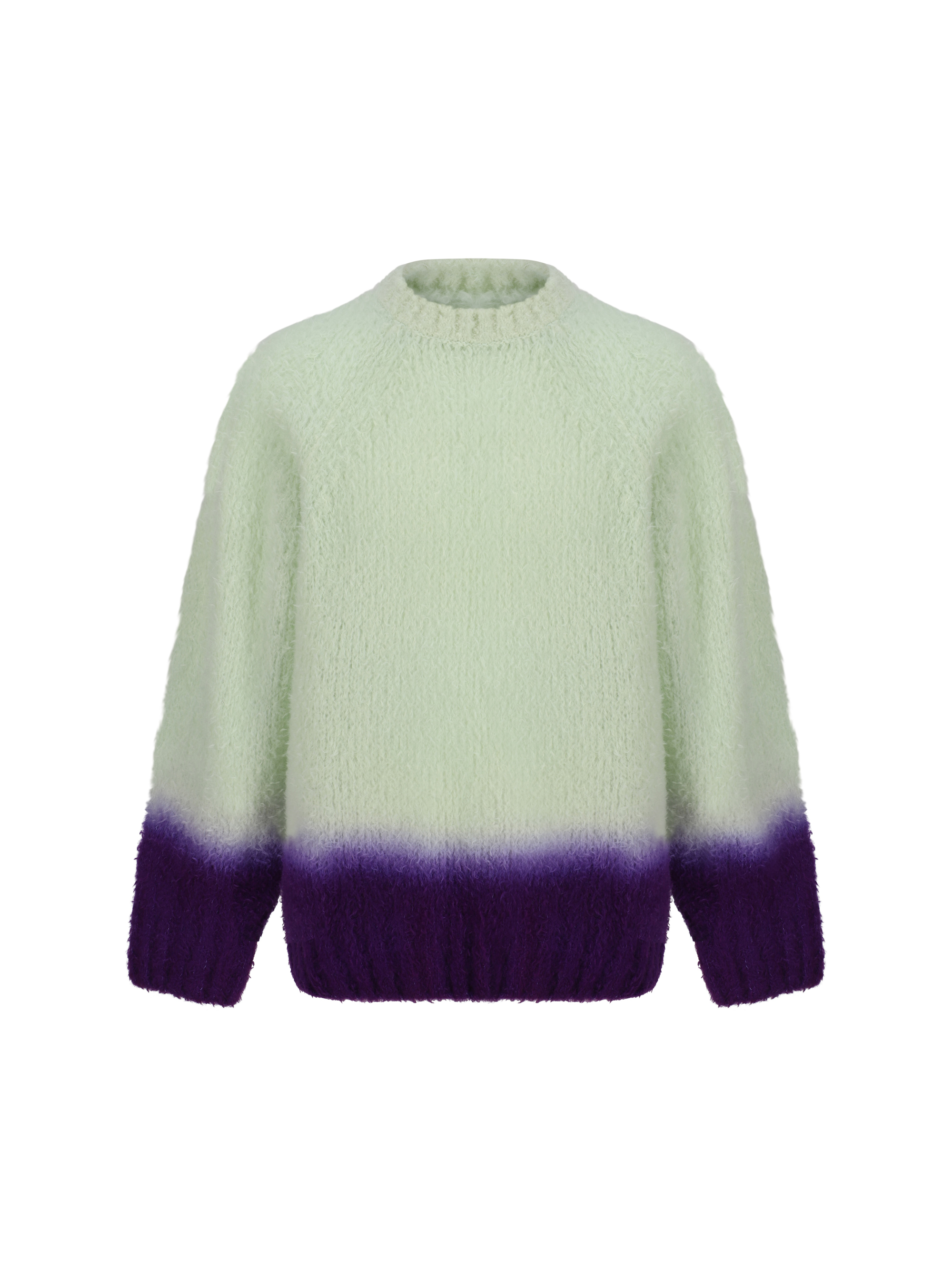 Shop Sacai Sweater In L/green×purple