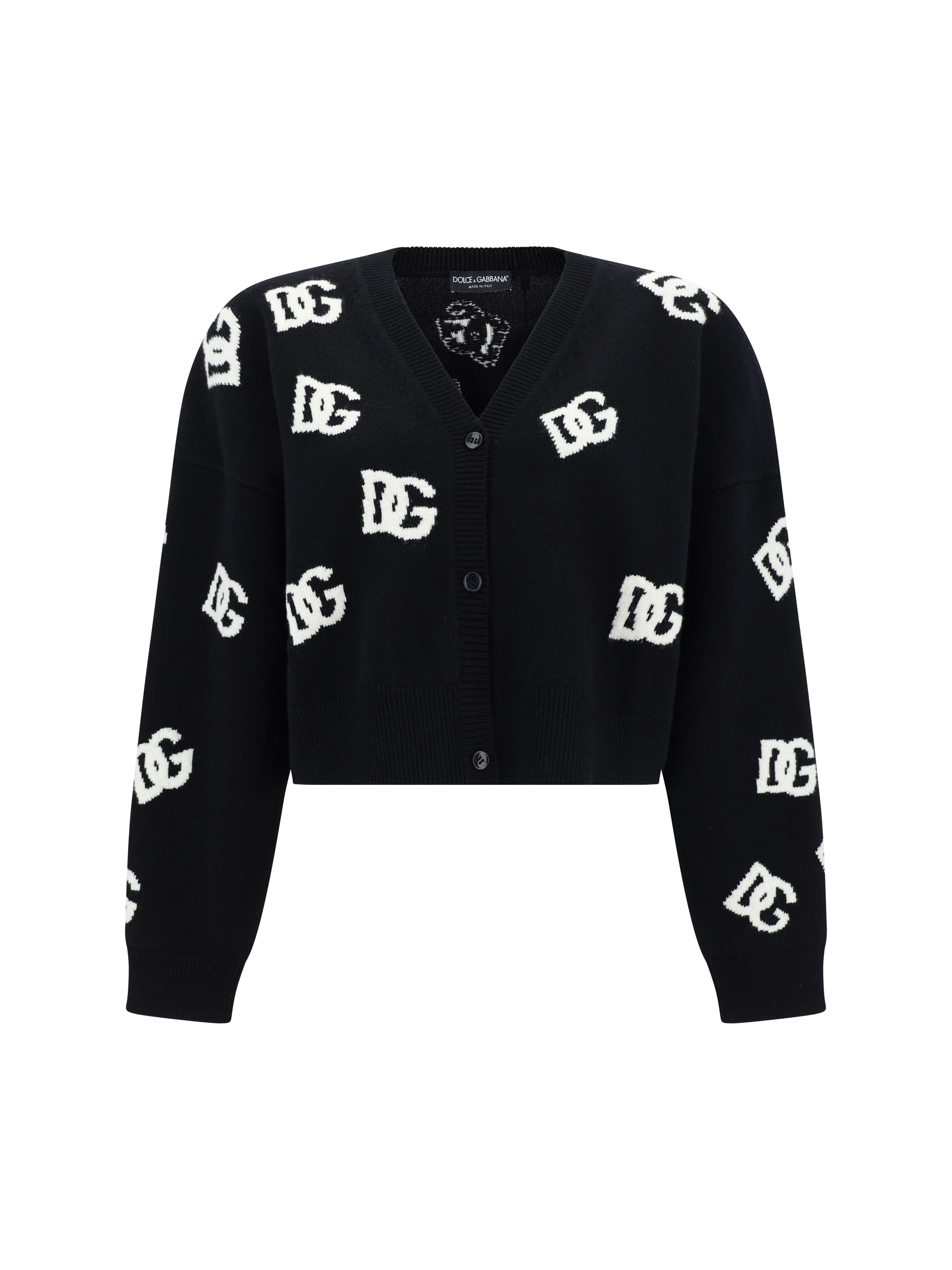 Shop Dolce & Gabbana Cardigan In Nero/bianco