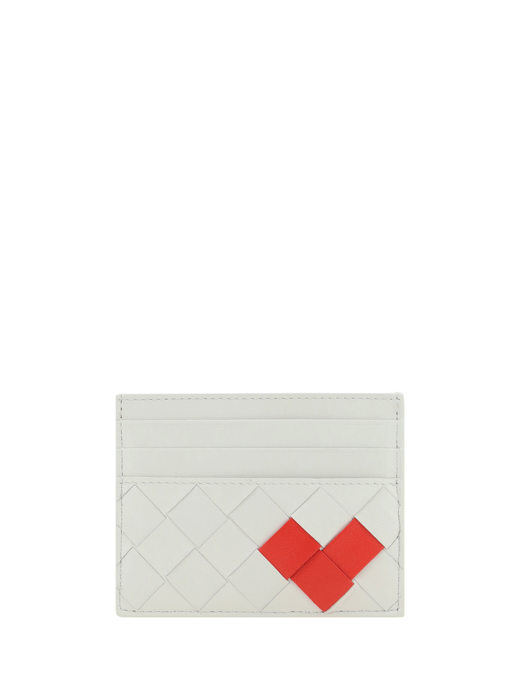 Bottega Veneta Card Case In White-vern/whi/whi-g