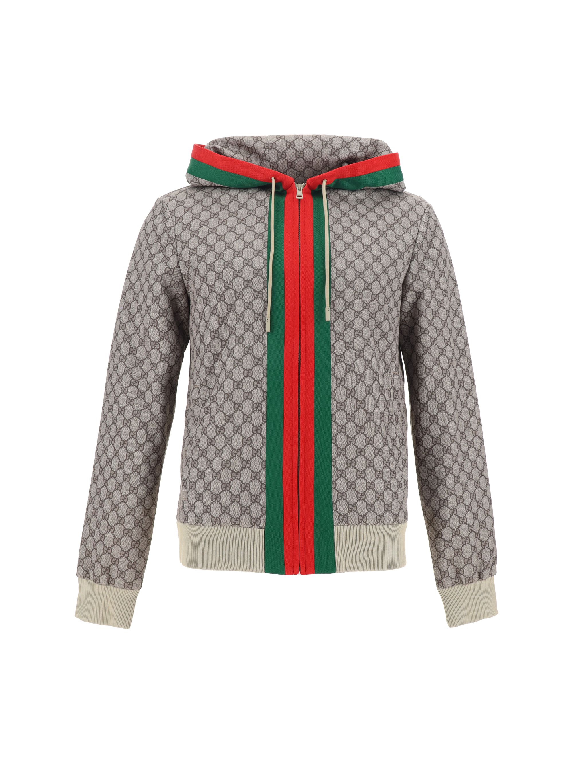 Shop Gucci Jacket In Beige/ebony/mc