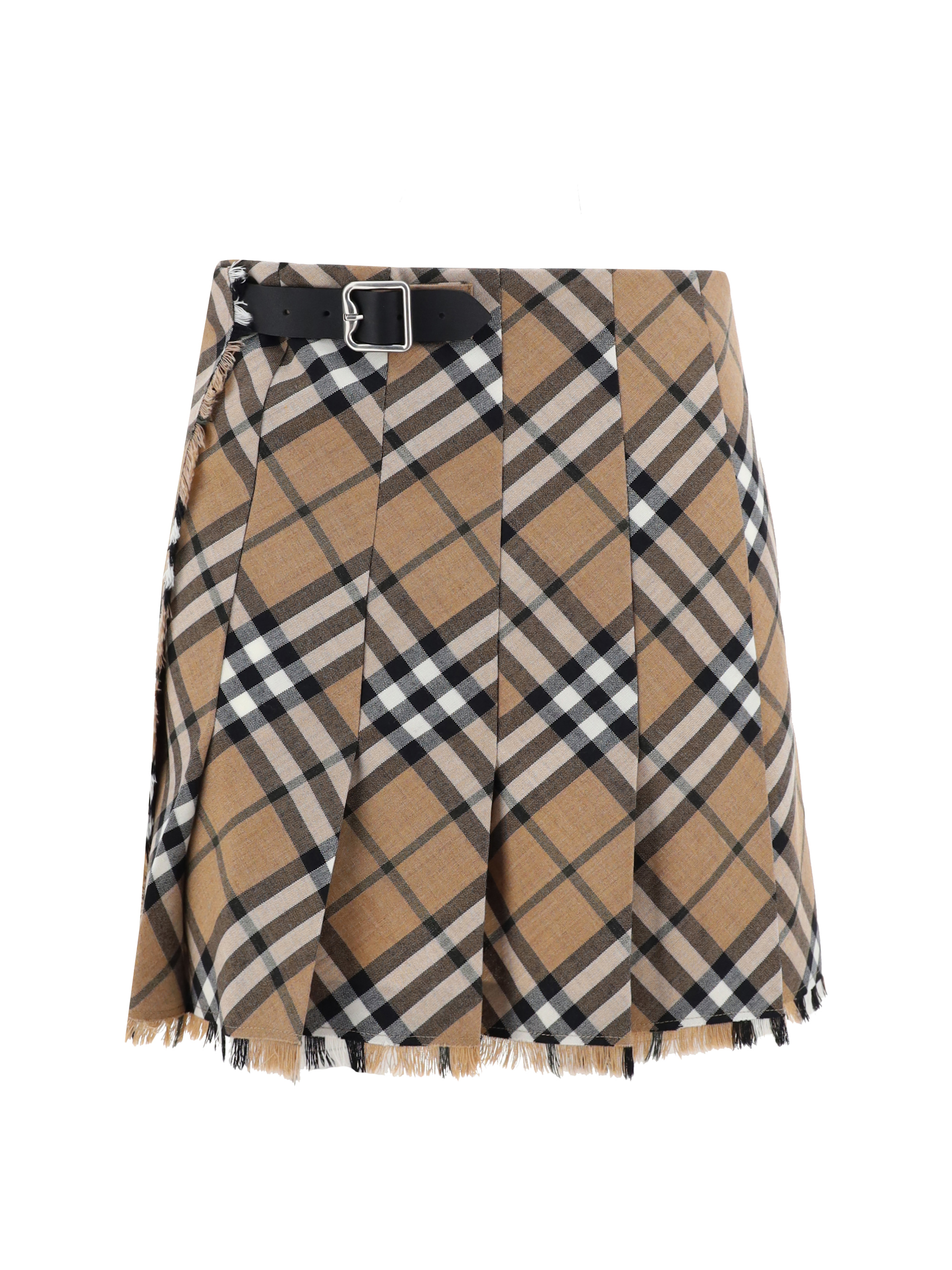 Shop Burberry Mini Skirt In Linden Ip Check