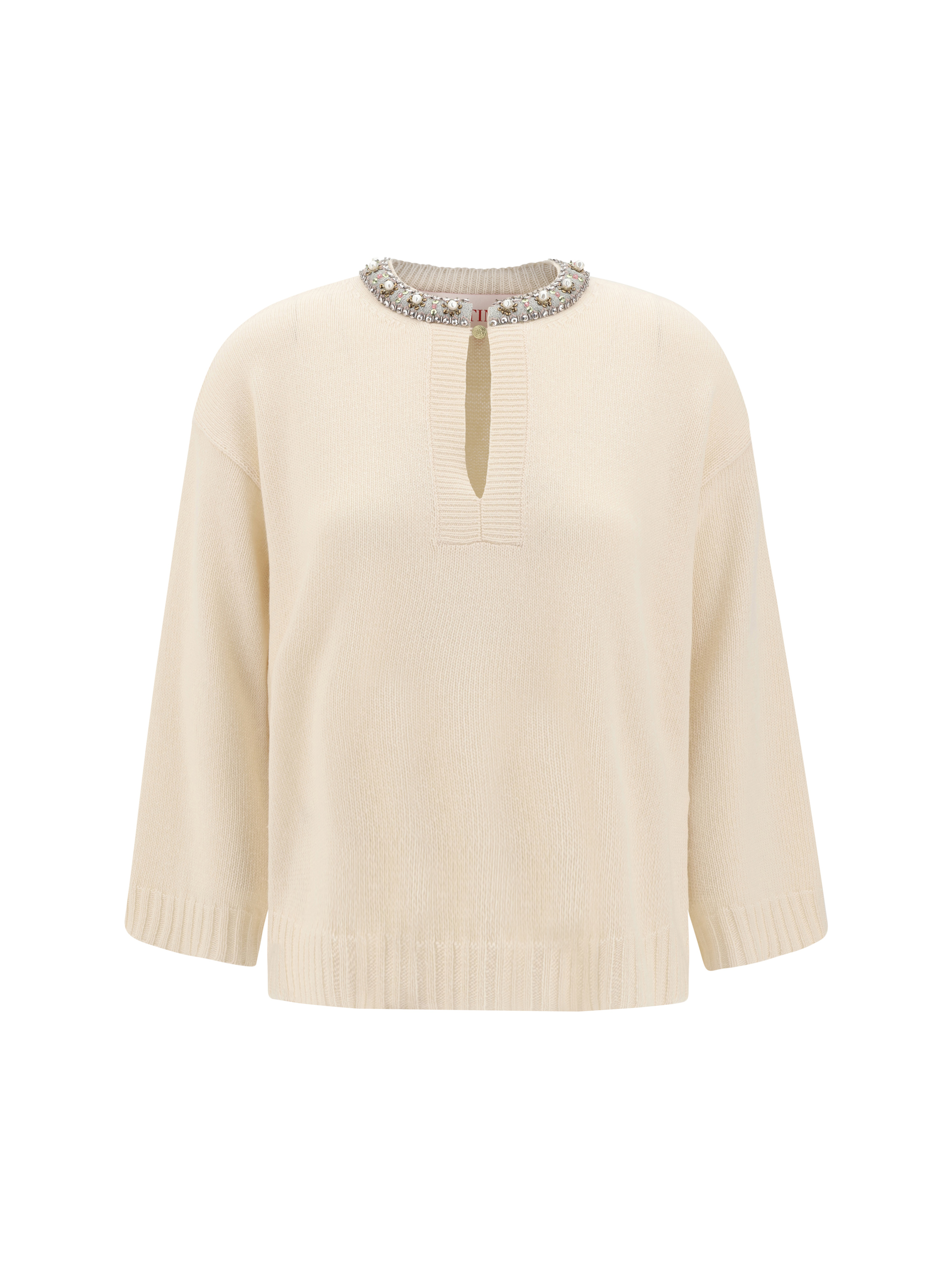Maglione con collo gioiello