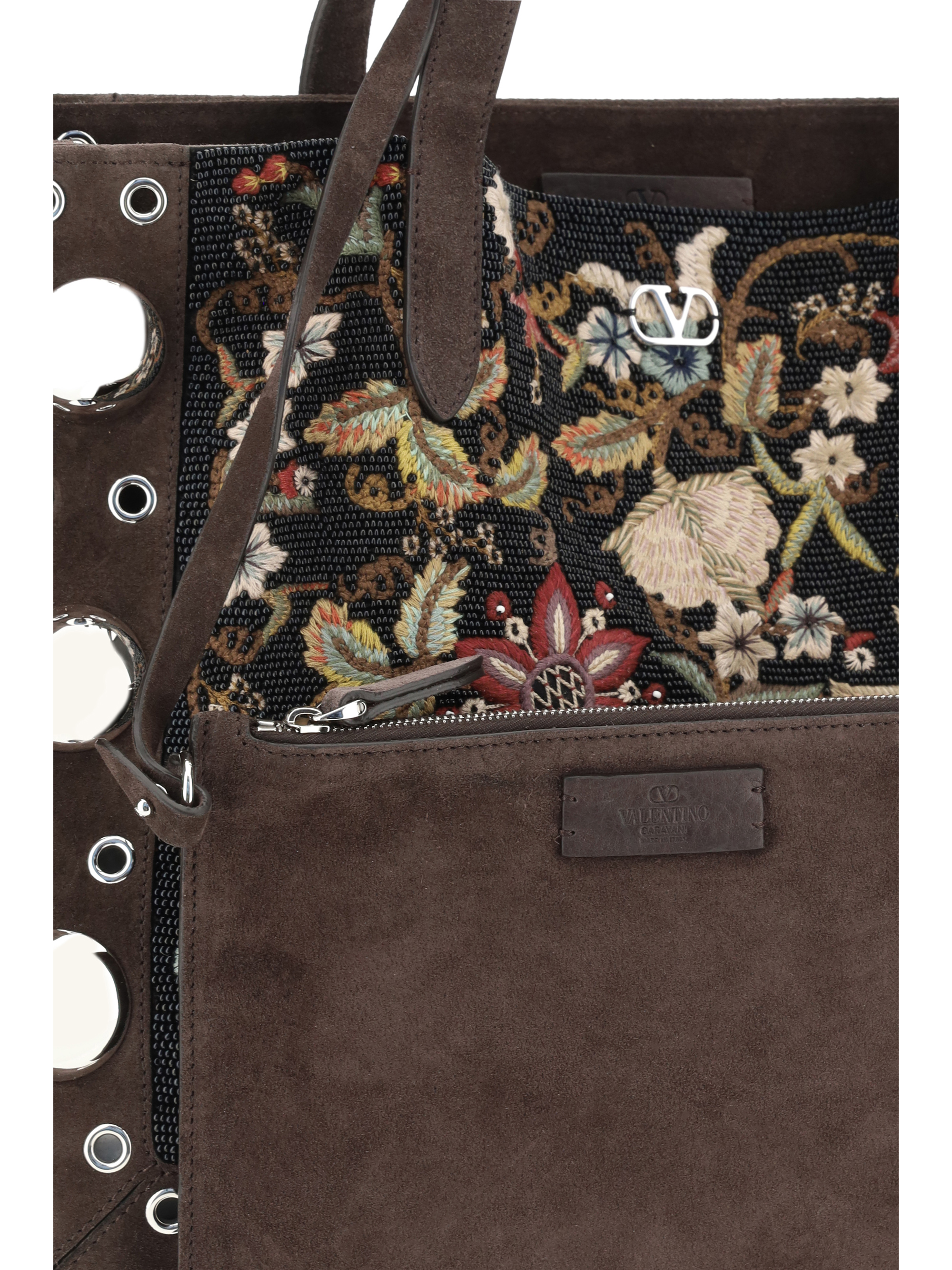 Borsa Tote Nellcote con ricamo floreale