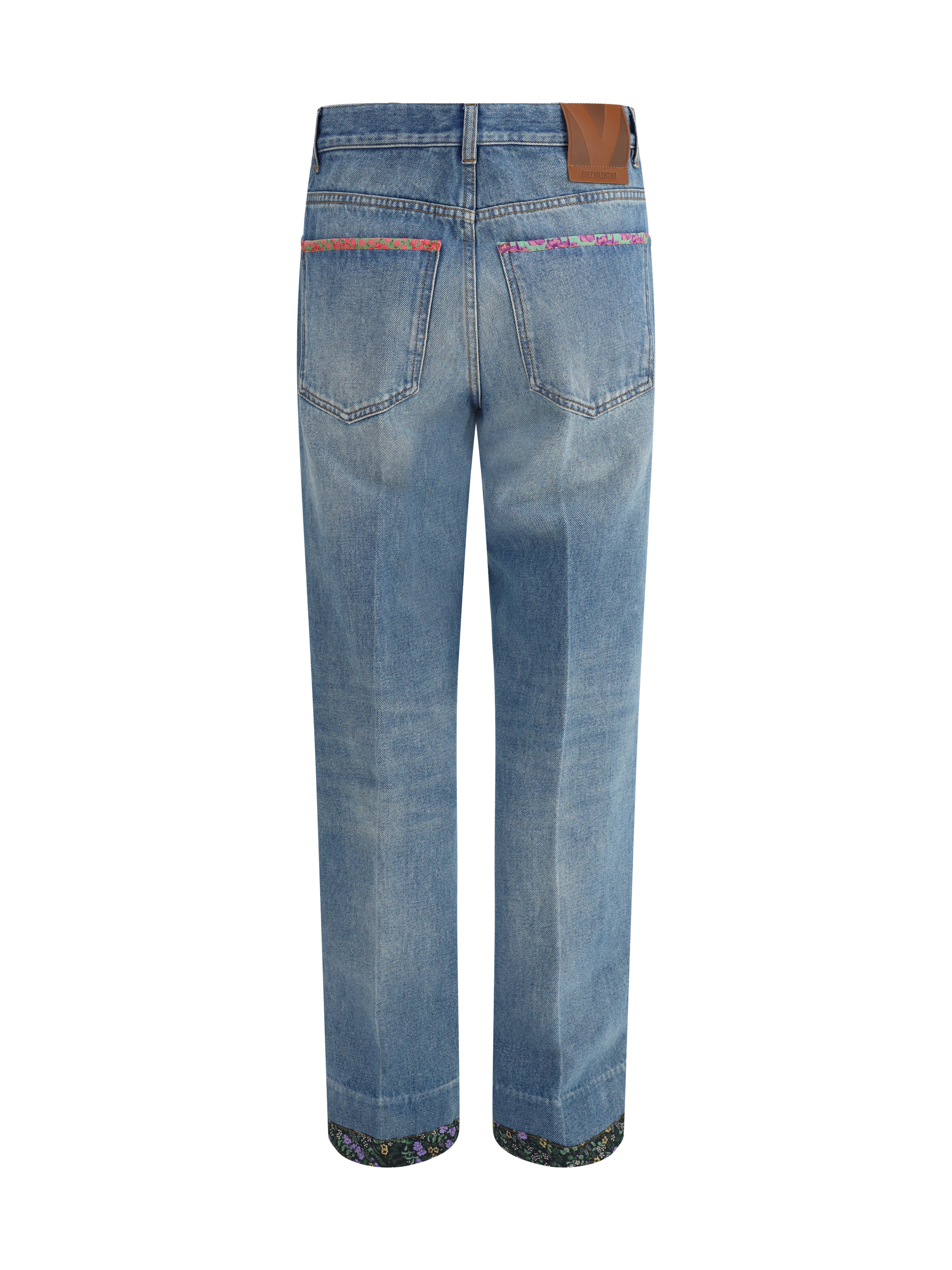 Jeans con dettagli floreali