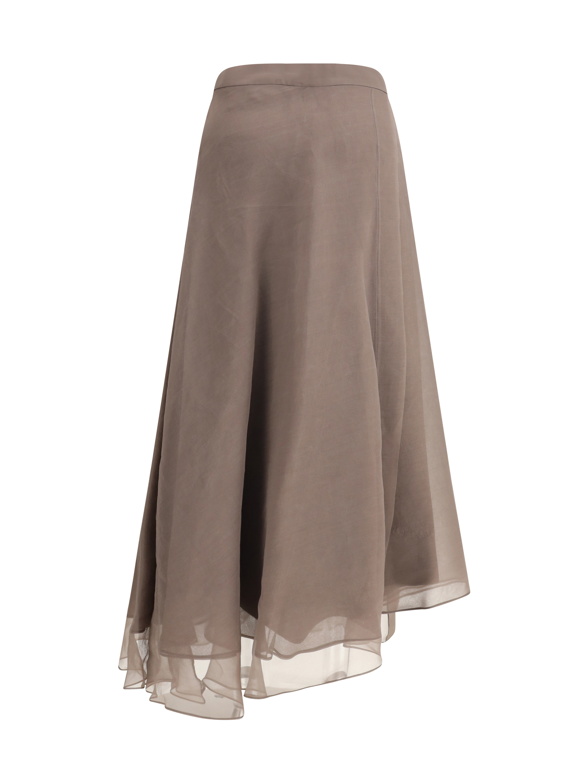 Silk crêpe midi Skirt