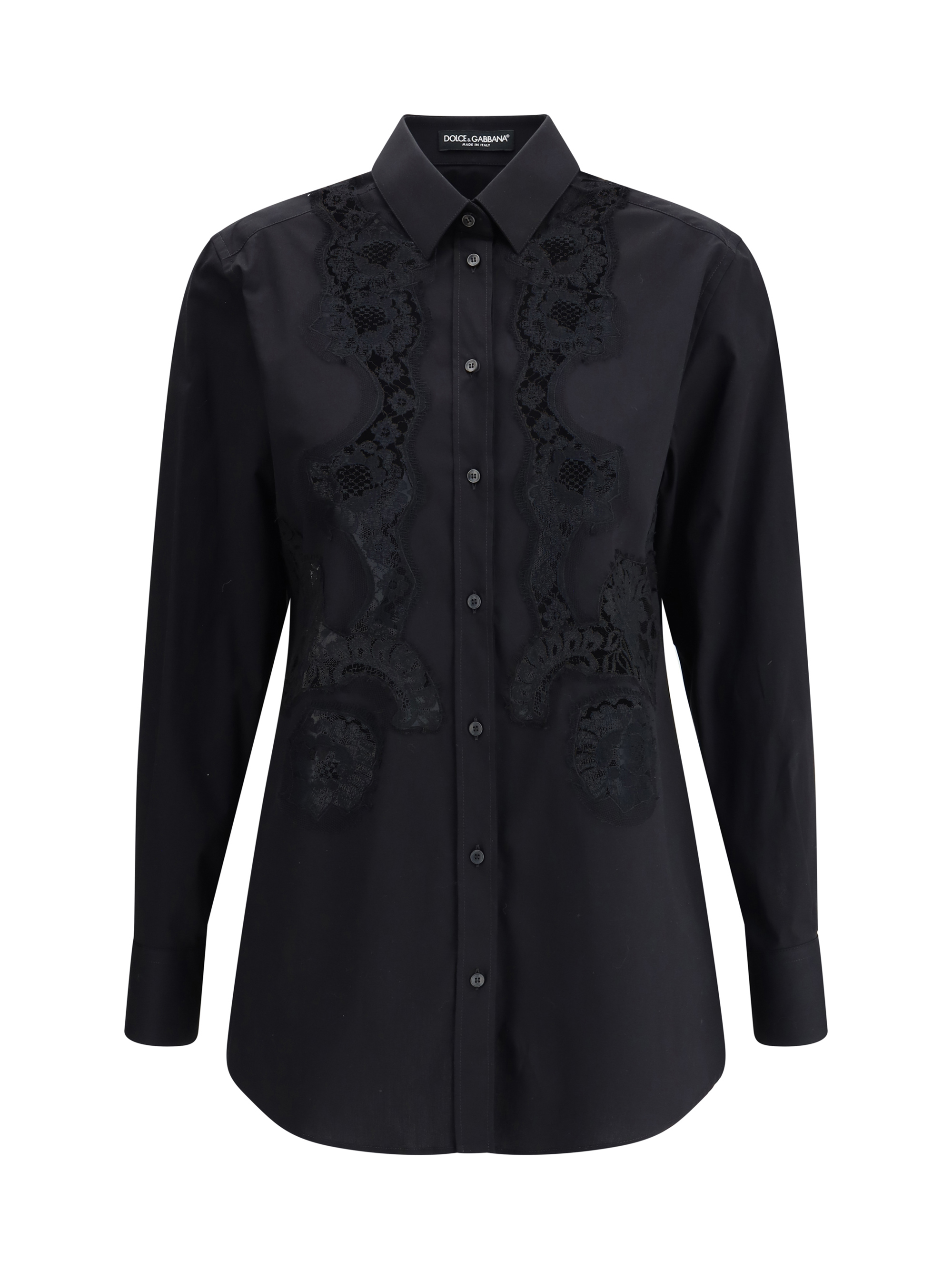 Camicia con inserti in pizzo