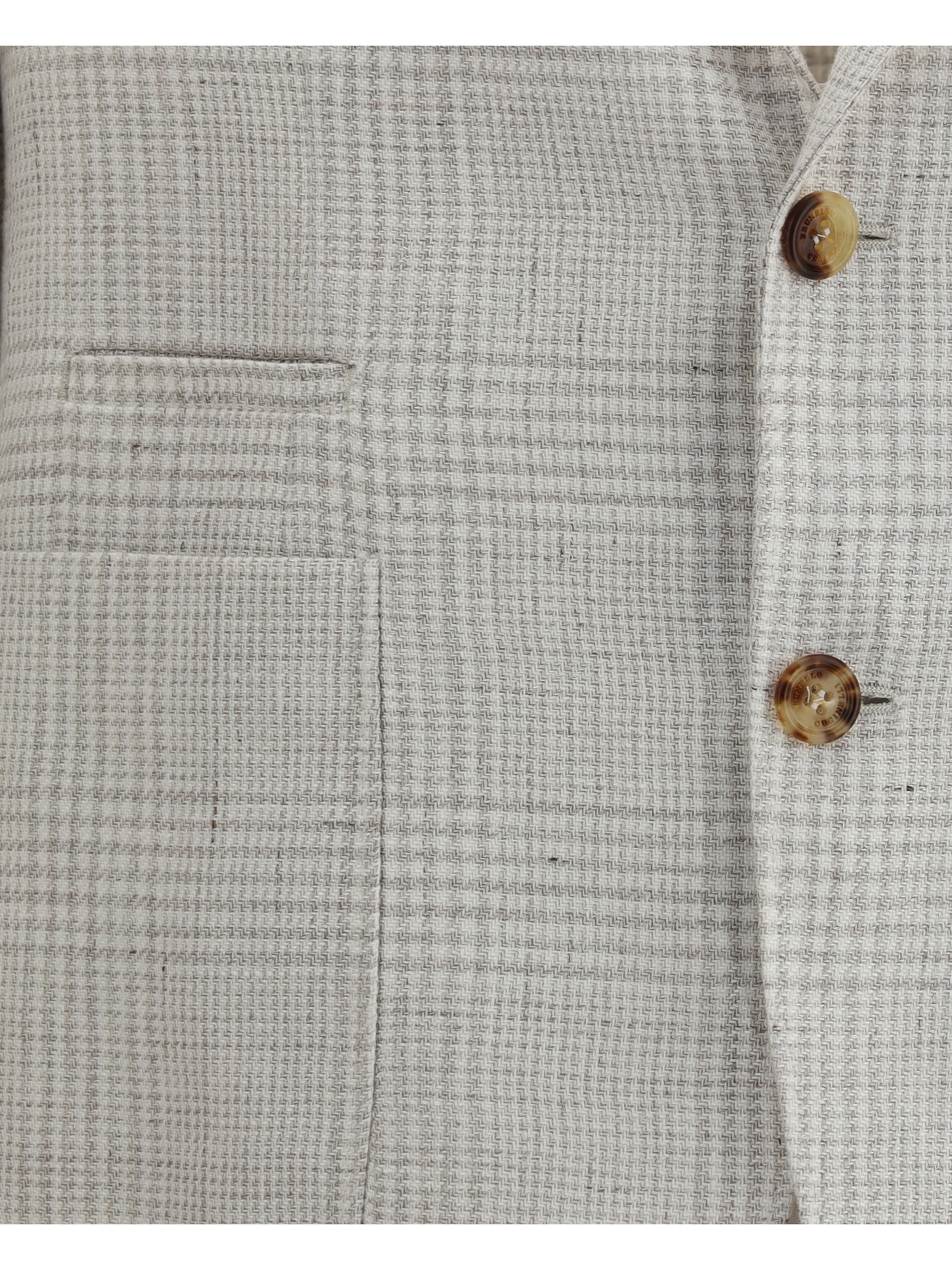 Check pattern linen Blazer